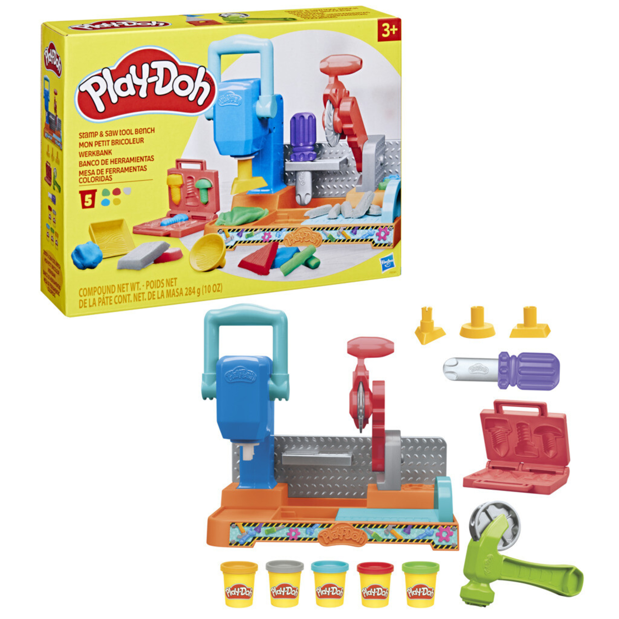 Play-doh - la falegnameria, playset con attrezzi e formine e segheria, playset del falegname - PLAY-DOH