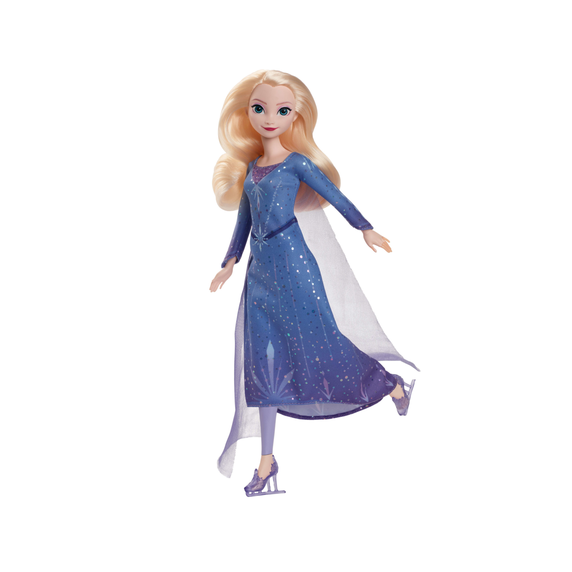 Disney frozen - elsa, bambola alla moda con abito da pattinaggio sul ghiaccio, accessori, scarpe e pattini rimovibili inclusi - Frozen