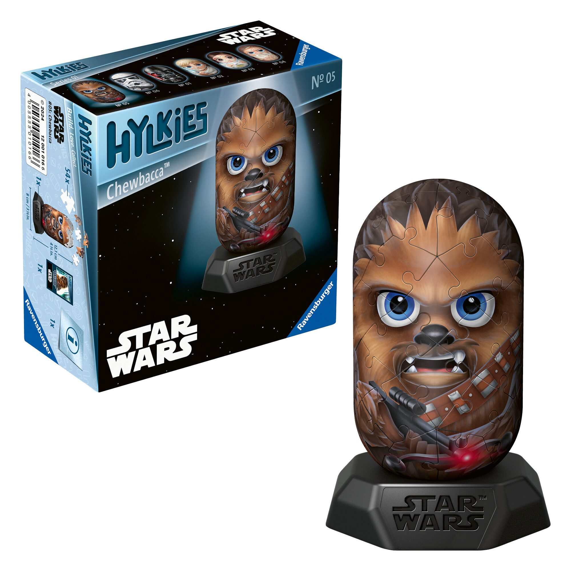 Ravensburger - hylkies star wars, chewbacca, personaggi collezionabili, 54 pezzi - RAVENSBURGER 3D PUZZLE