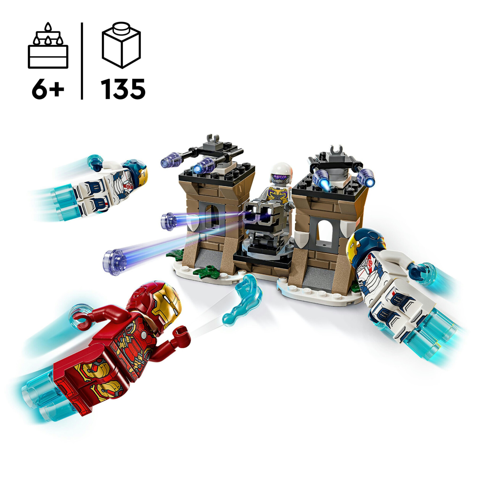 Lego marvel 76288 iron man e legione di ferro vs. soldato hydra giocattolo costruibile, giochi bambini 6+ fan dei supereroi - Lego