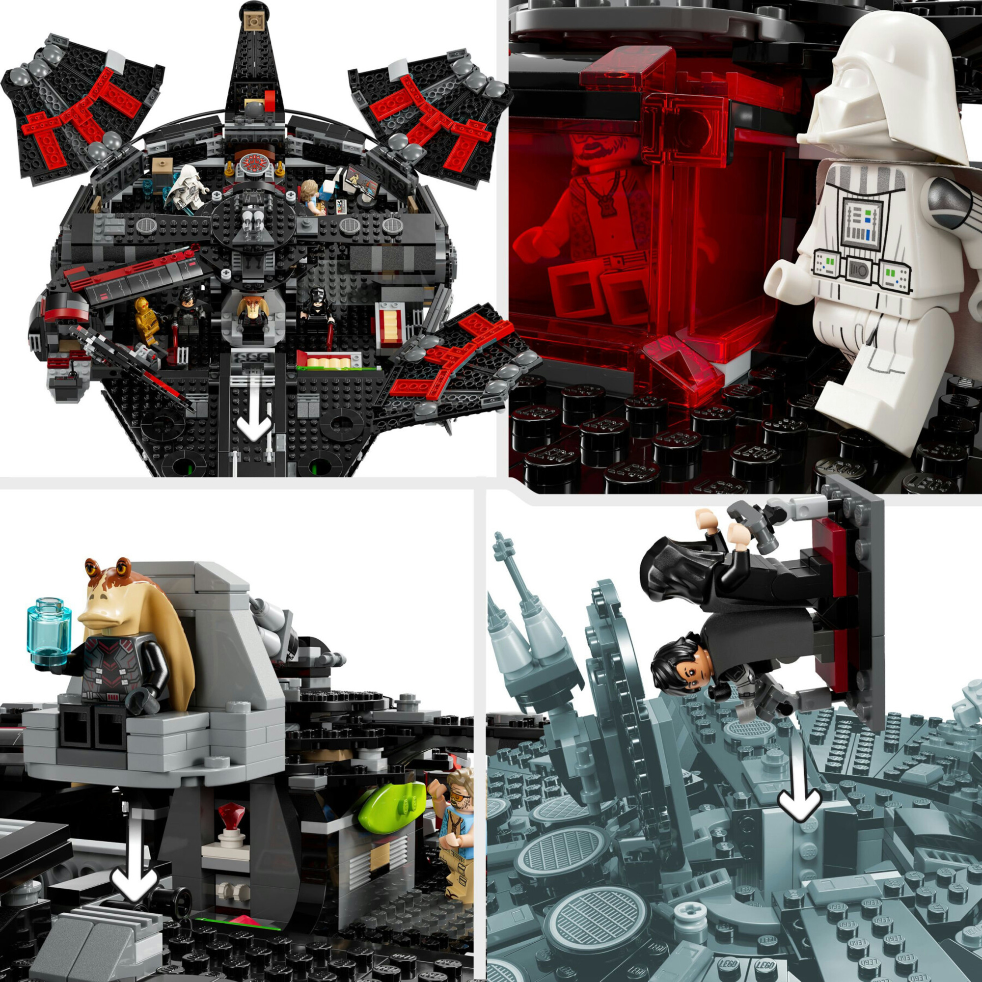 Lego star wars 75389 dark falcon, astronave giocattolo da costruire, versione oscura del millennium falcon, giochi bambini 10+ - LEGO® Star Wars™