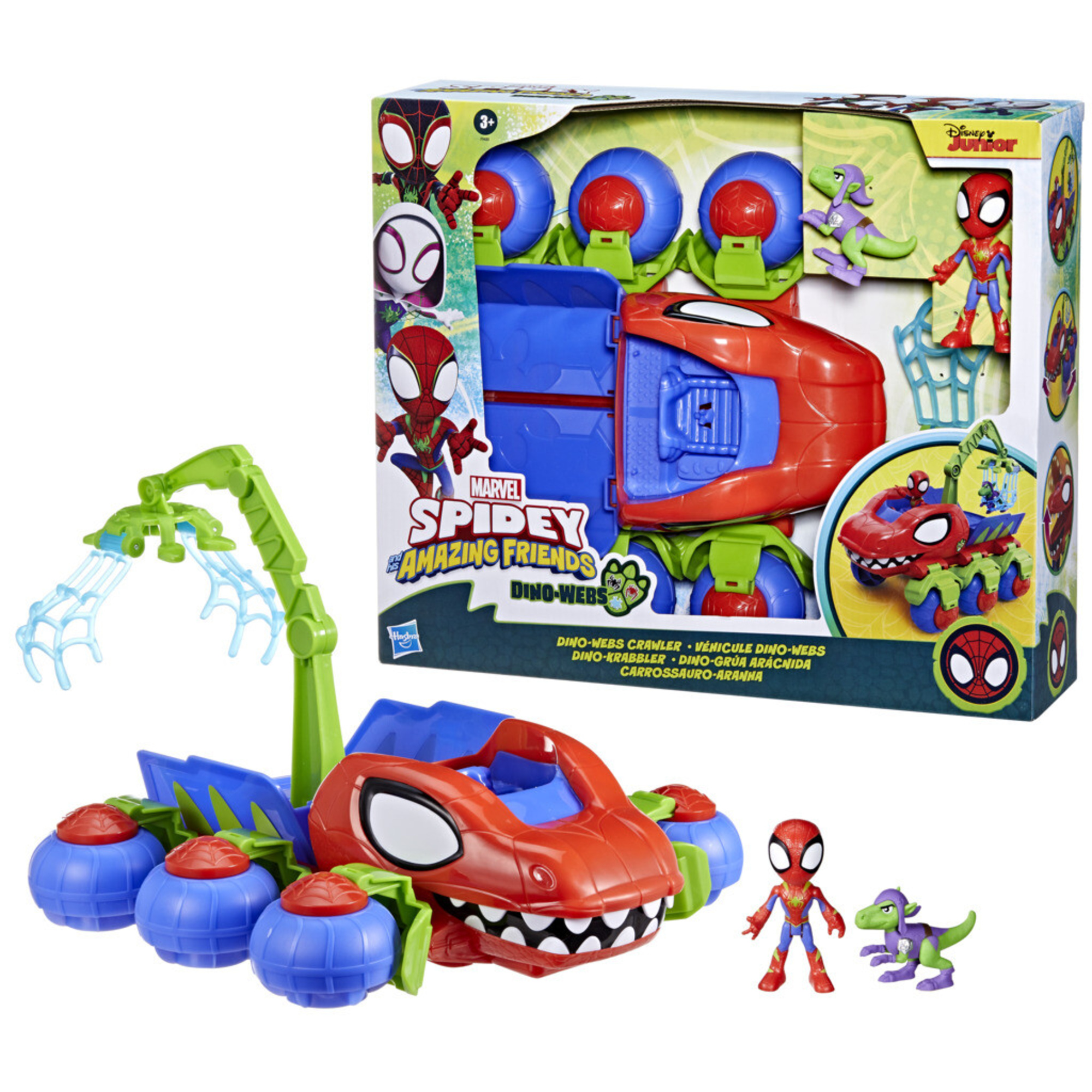 Hasbro marvel spidey e i suoi fantastici amici, veicolo dino-webs, playset con vicolo  dino-webs e supereroi - SPIDEY