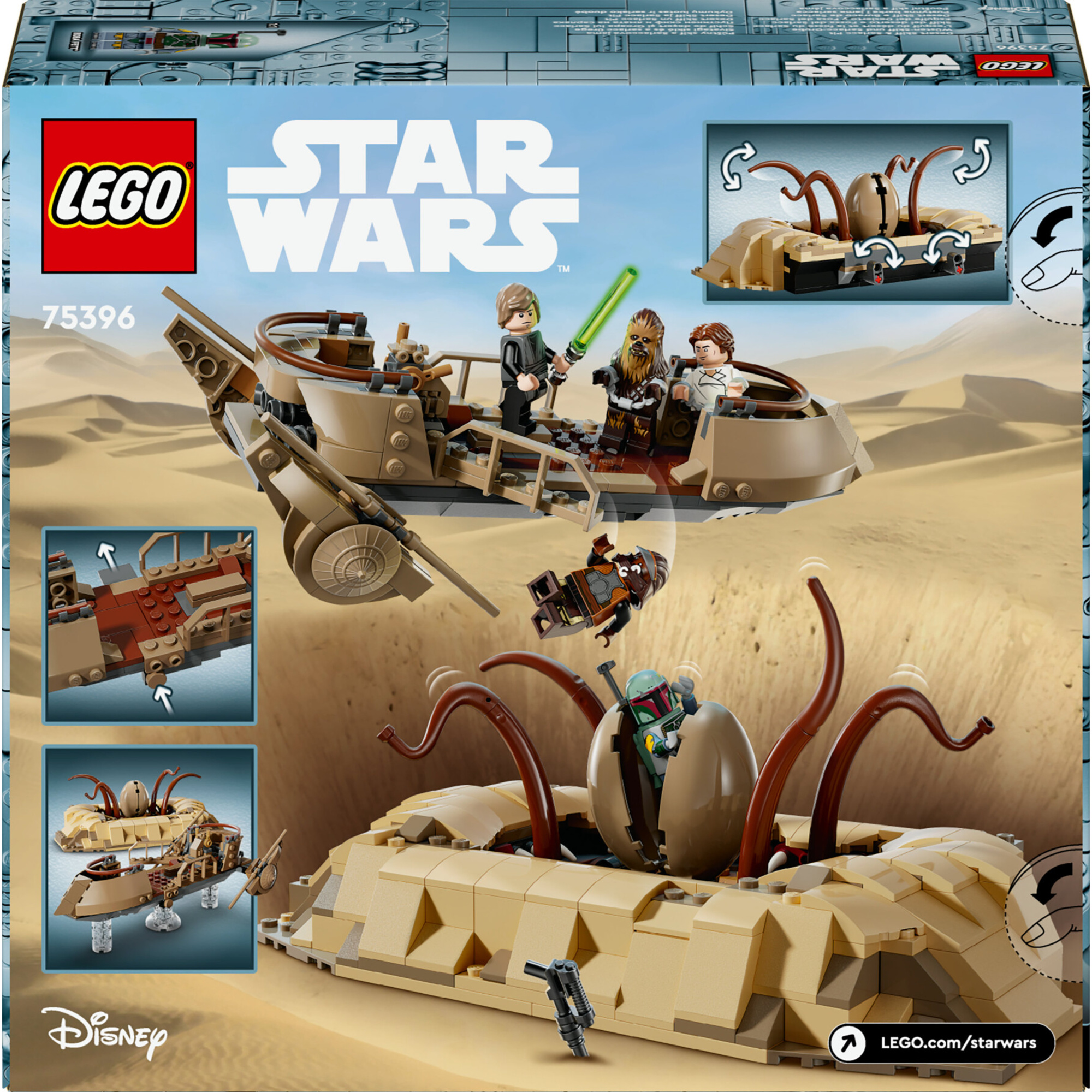 Lego star wars 75396 skiff del deserto e fossa del sarlacc, astronave giocattolo e mostro da costruire, giochi per bambini 9+ - LEGO® Star Wars™