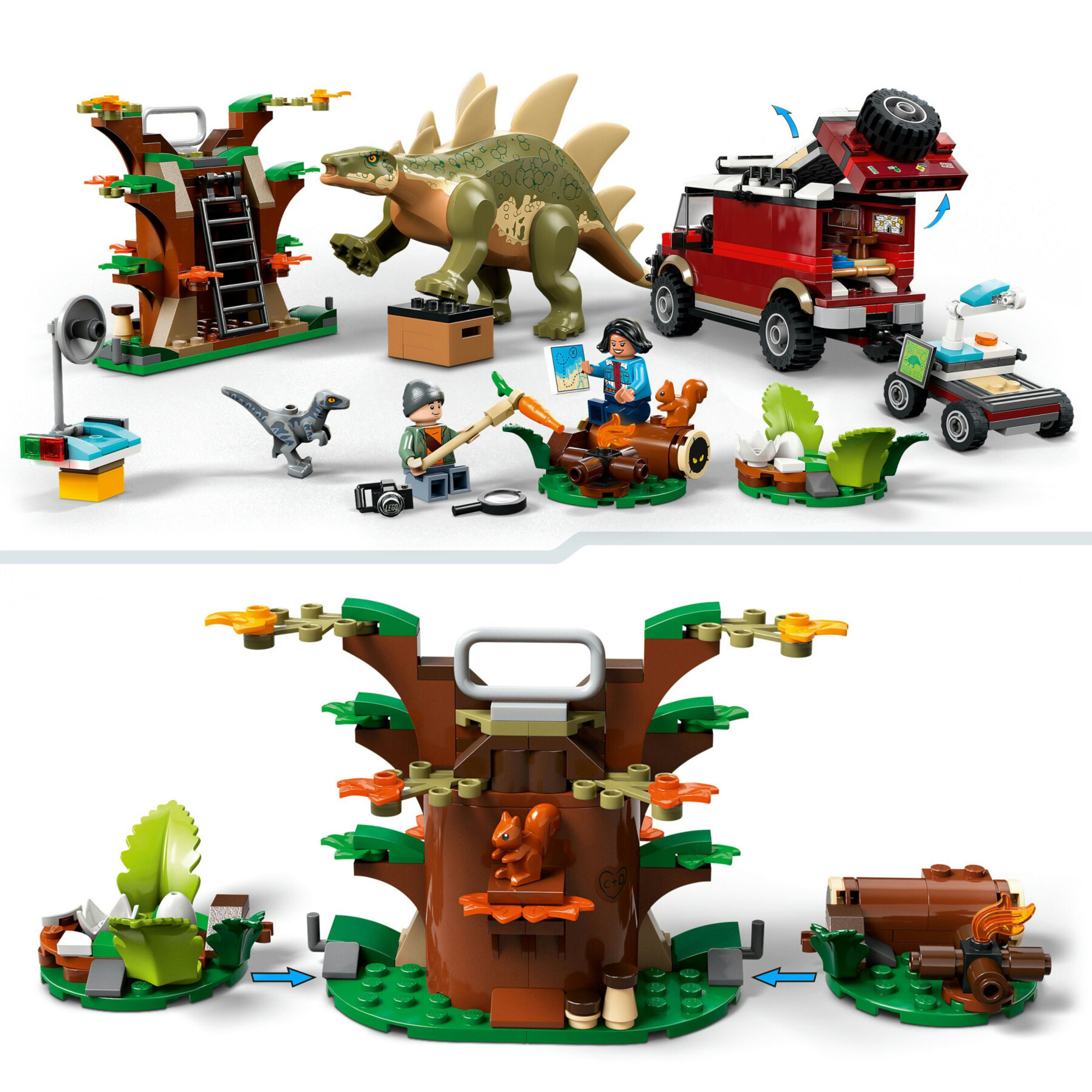 Lego jurassic world 76965 missione dinosauro: scoperta dello stegosauro, giocattolo con dinosauri e fuoristrada per bambini 6+ - LEGO JURASSIC PARK/W