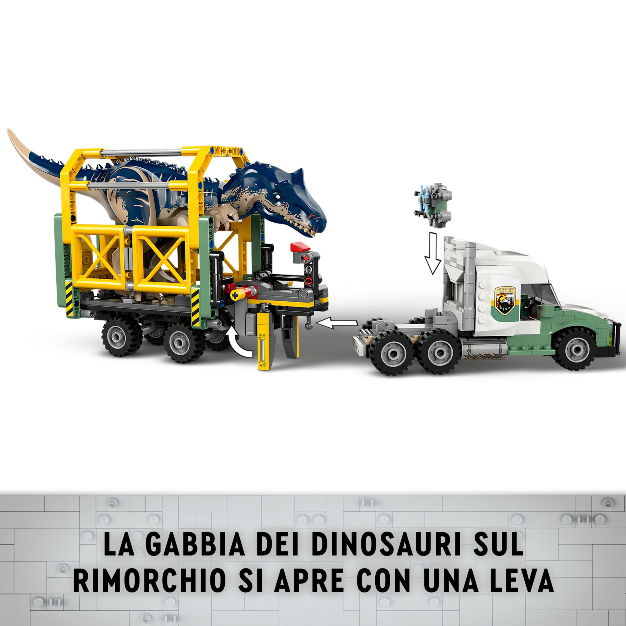 Lego jurassic world 76966 missione dinosauro: camion di trasporto dell’allosauro, giocattolo con veicolo, giochi bambini 8+ - LEGO JURASSIC PARK/W