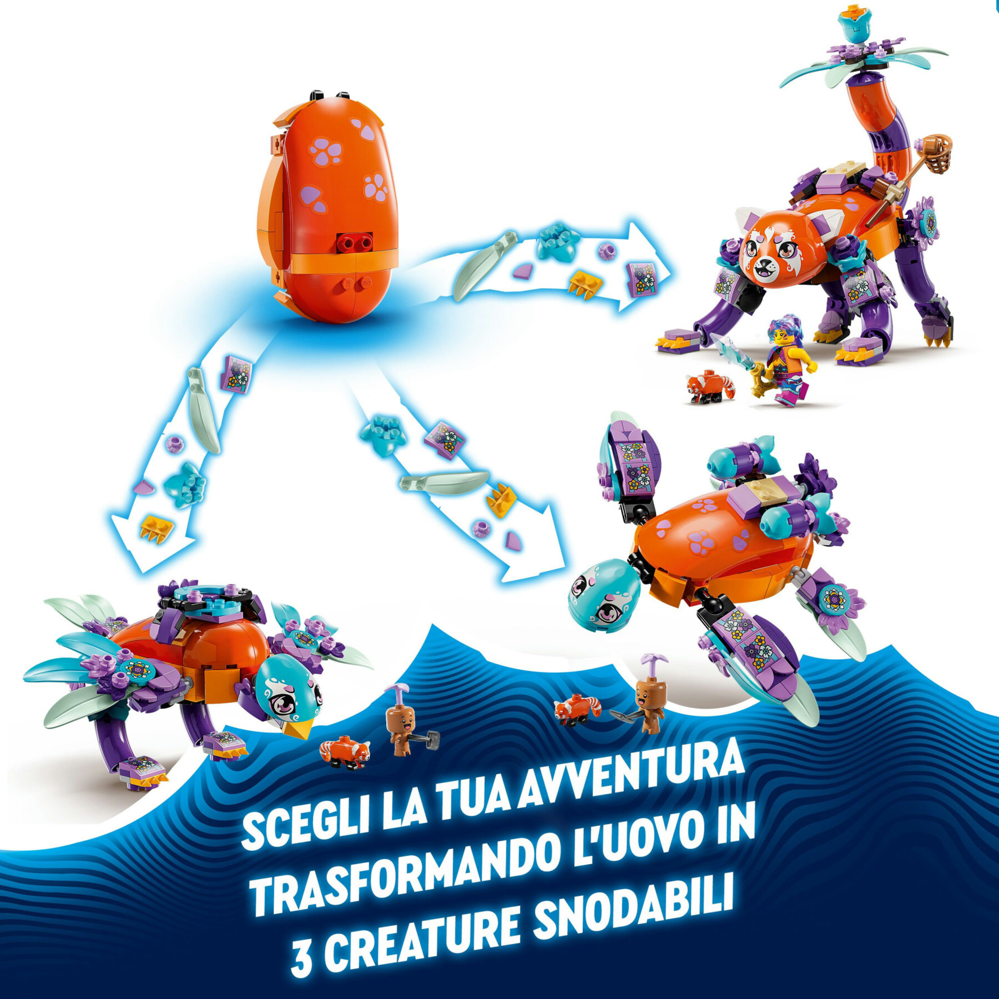 Lego dreamzzz 71481 gli animali da sogno di izzie, uovo magico ricostruibile in 3 figure giocattolo, giochi per bambini 8+ - LEGO DREAMZZZ