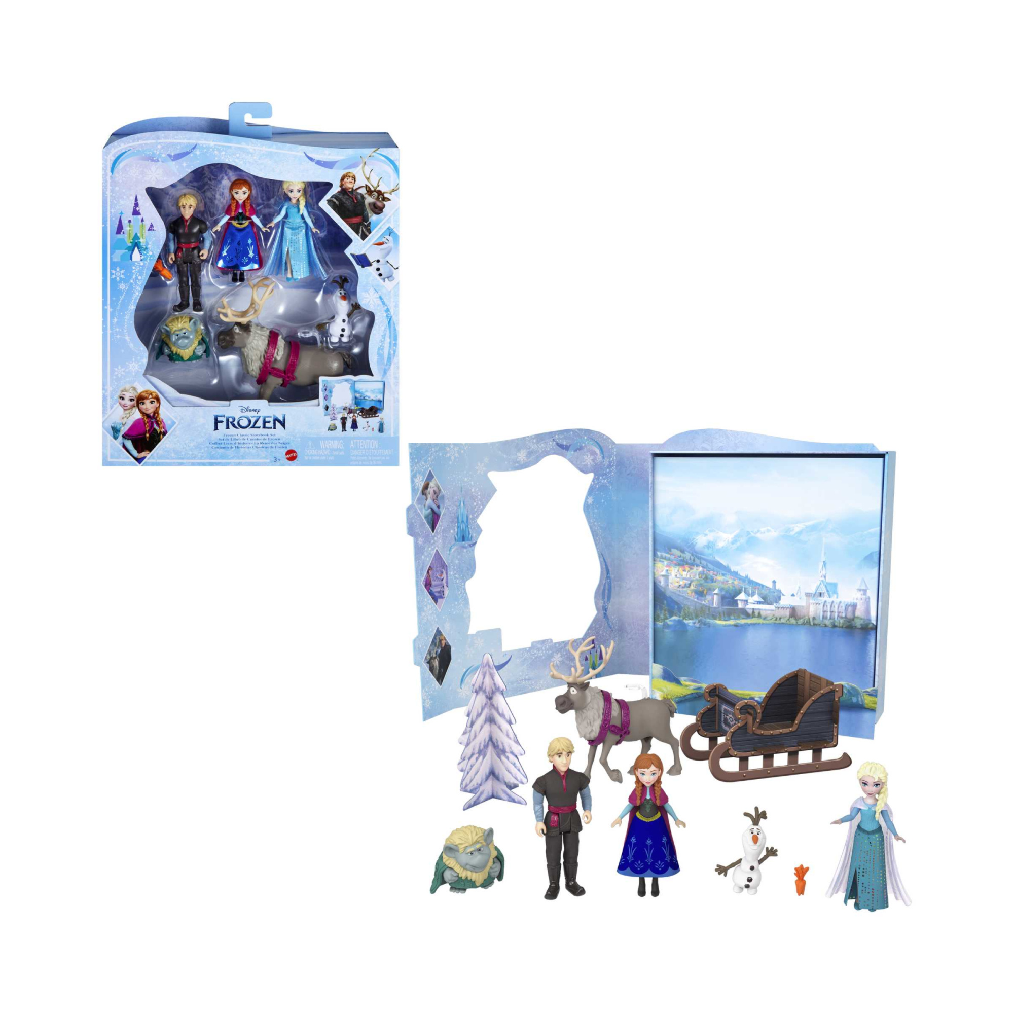 Disney frozen - set 6 personaggi frozen, mini bambole e accessori ispirati ai film - Frozen