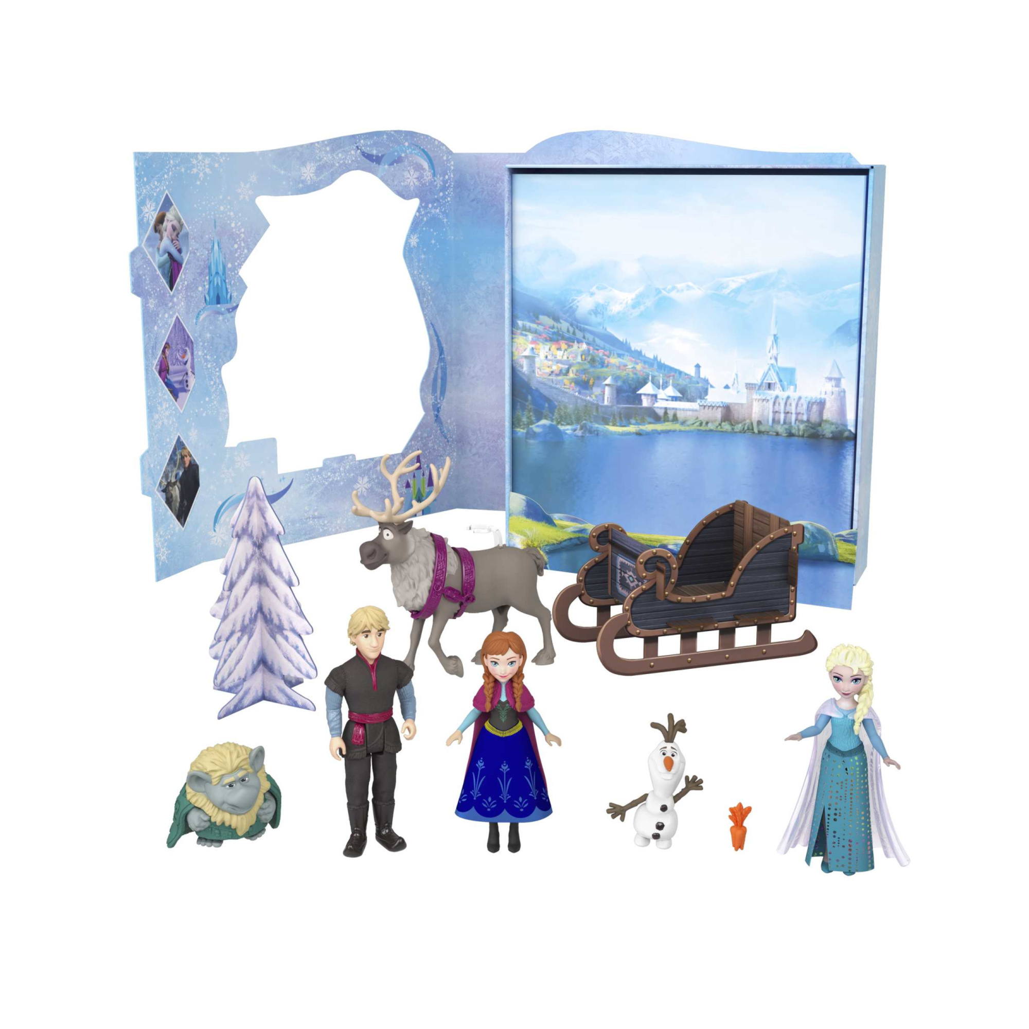 Disney frozen - set 6 personaggi frozen, mini bambole e accessori ispirati ai film - Frozen