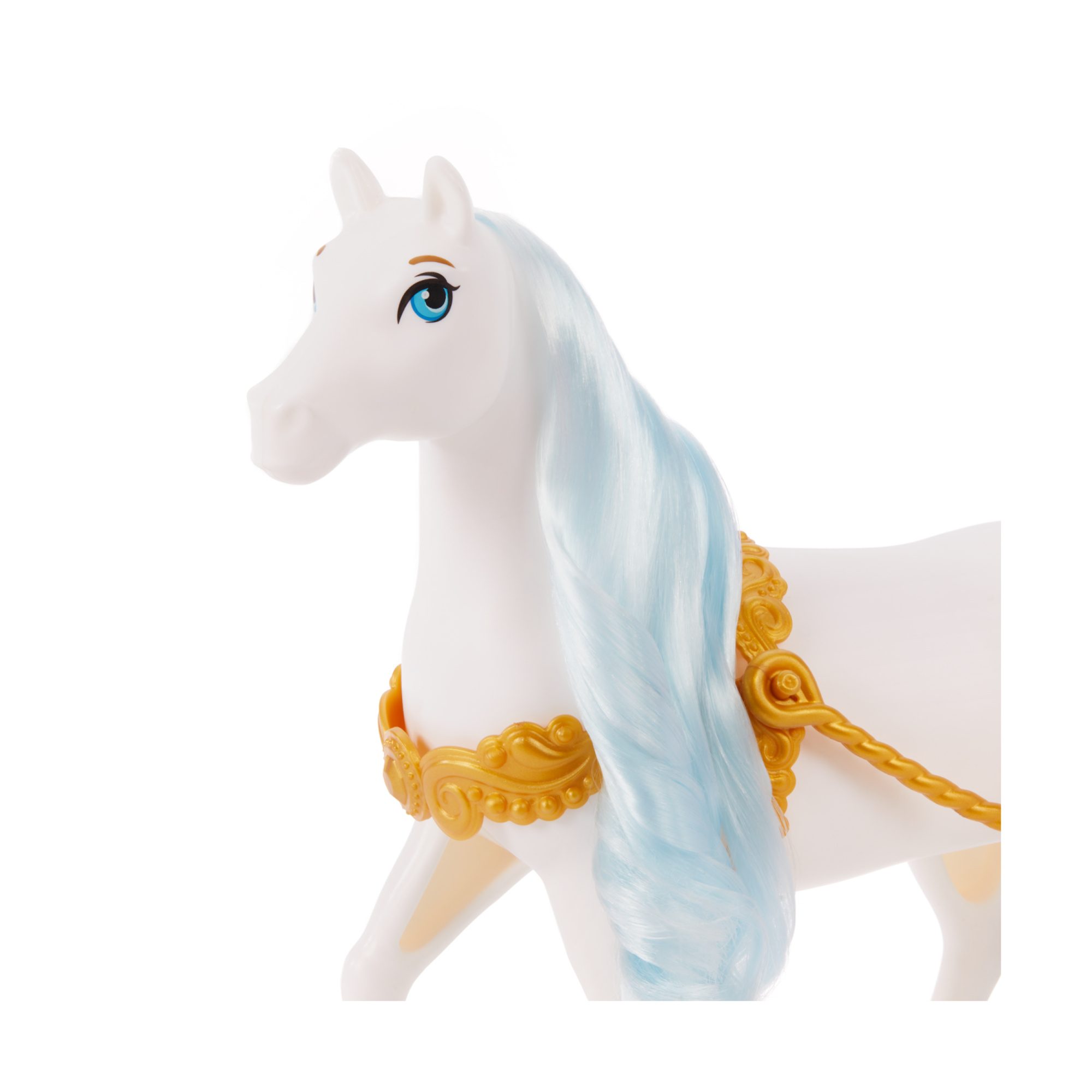 Disney princess - carrozza di cenerentola, playset mobile con dettagli dorati e cavallo bianco con criniera e coda spazzolabili - DISNEY PRINCESS