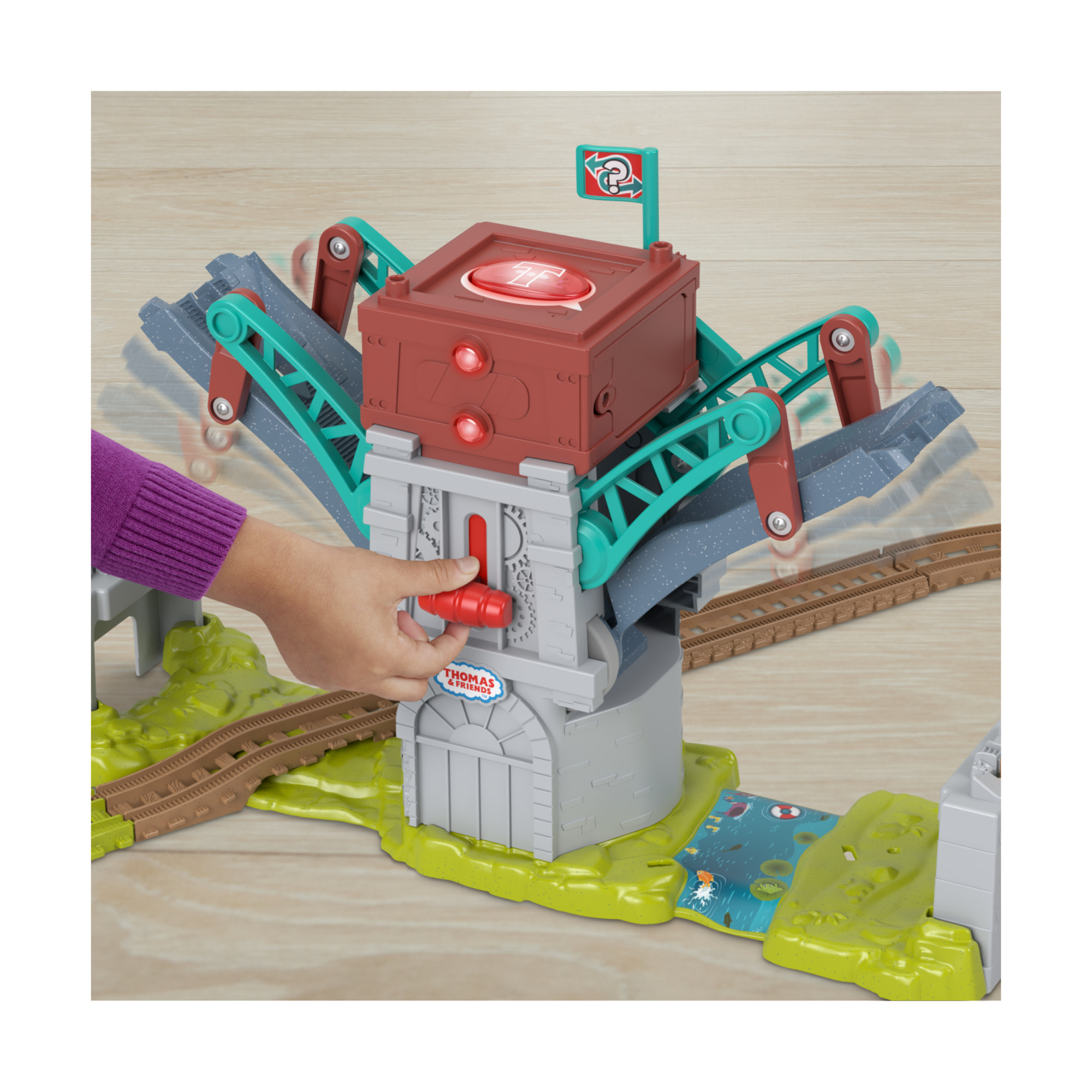 Il trenino thomas - bulstrode e ponte direzionabile, playset pista di 2,4 metri con locomotiva percy inclusa, luci e ponte mobile - THOMAS & FRIENDS