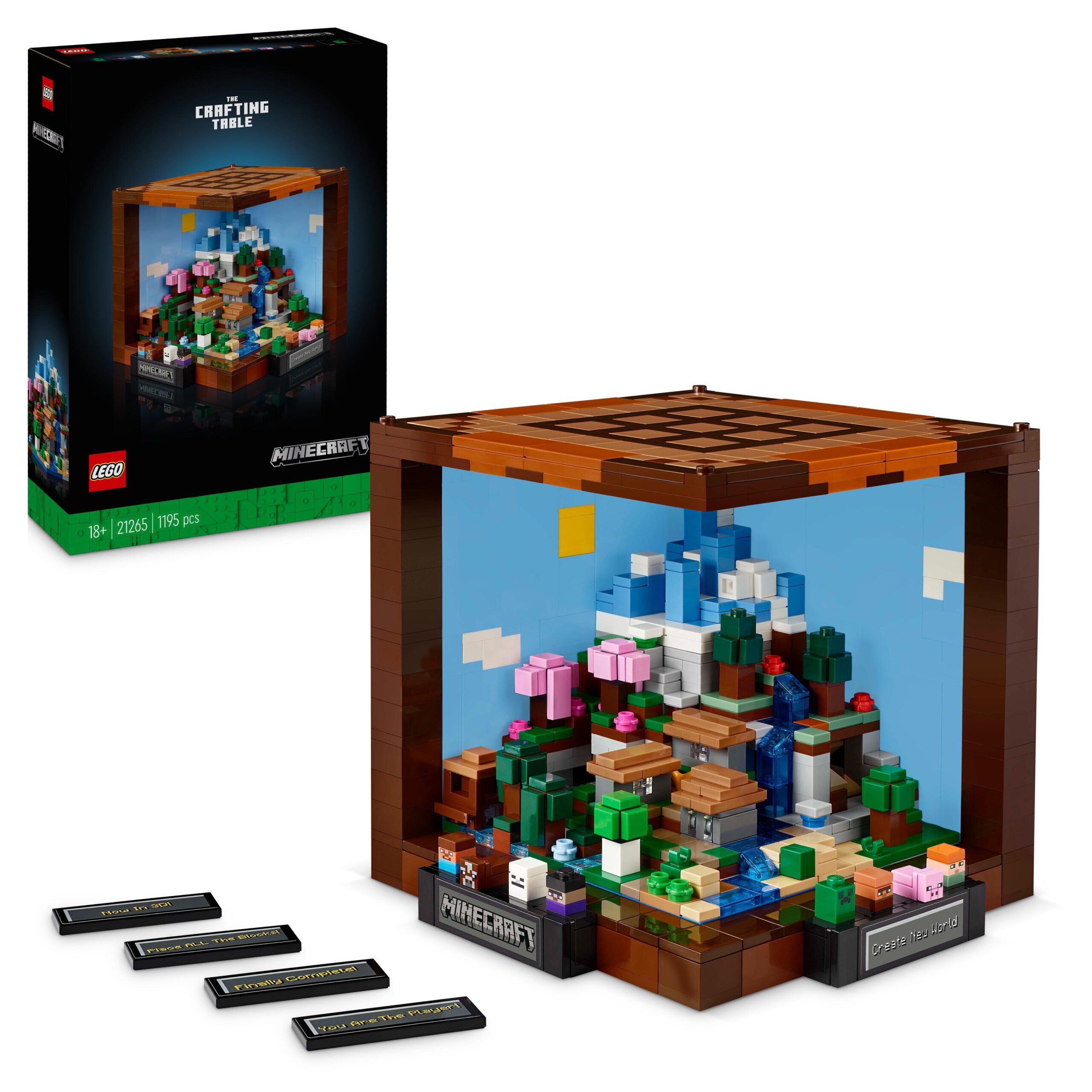 Lego minecraft 21265 banco da lavoro, modellino da costruire per il 15° anniversario del videogioco, regalo per fan adulti