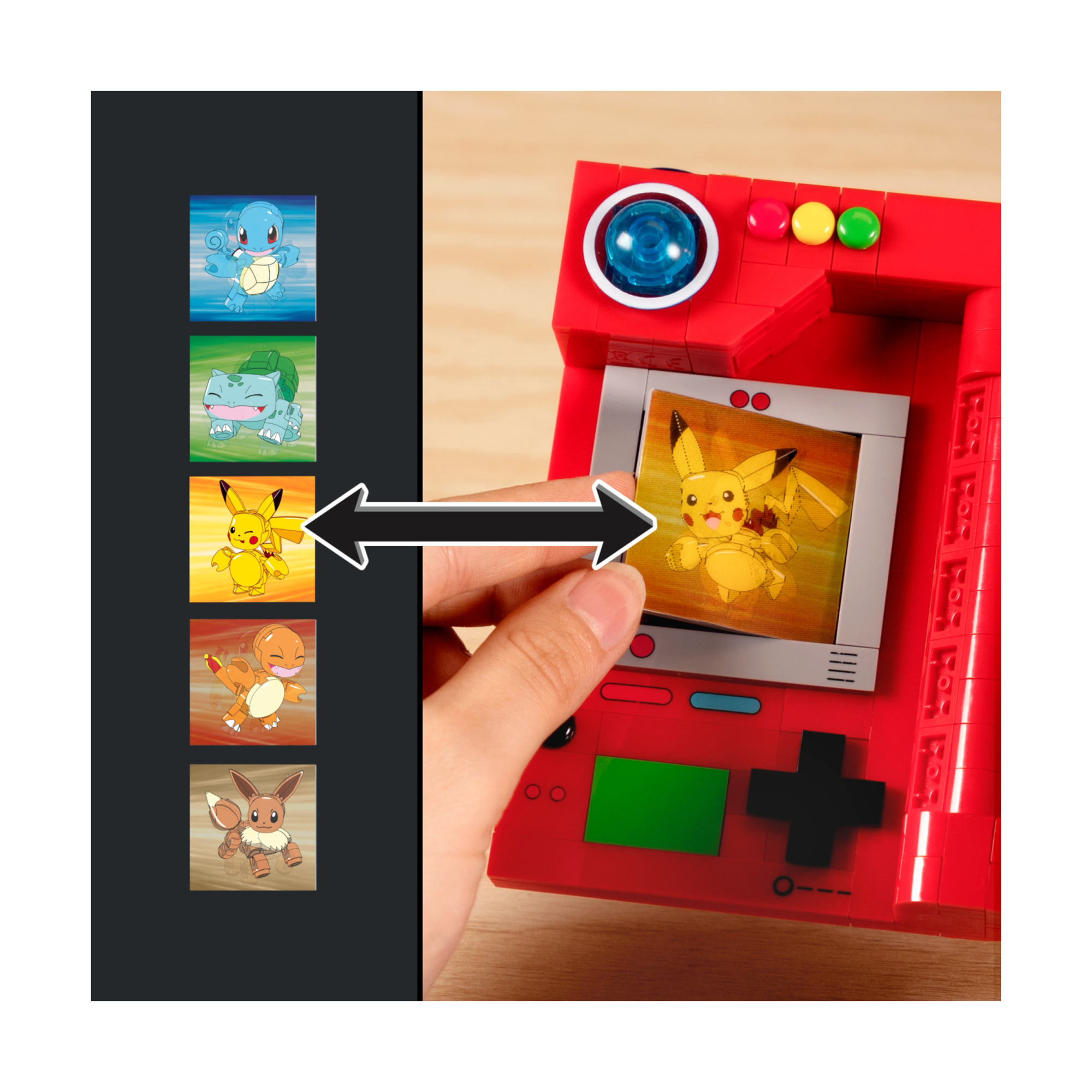 Mega pokémon - pokédex della regione di kanto, set da costruire con 322 pezzi, display, dettagli luminosi e 5 carte pokémon - MEGA BLOCKS