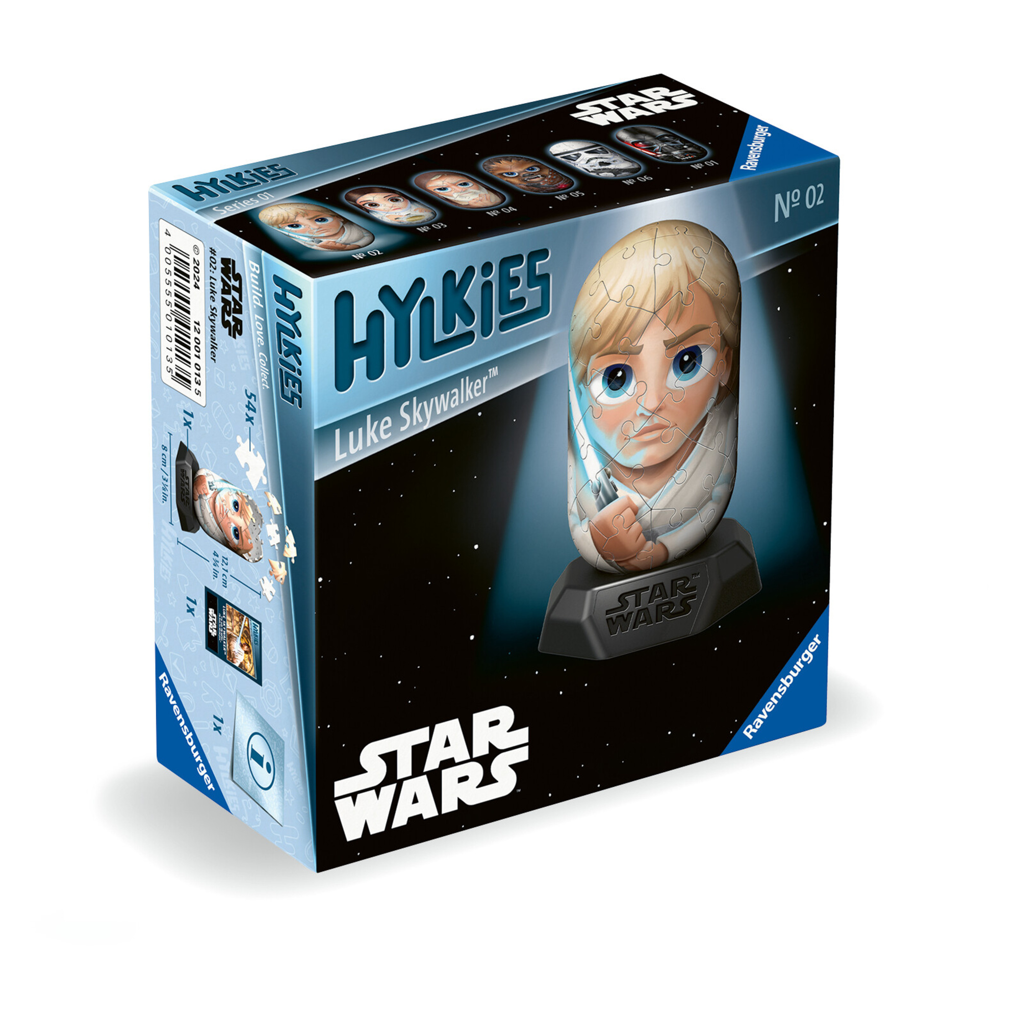 Ravensburger - hylkies star wars, luke skywalker, personaggi collezionabili, 54 pezzi - RAVENSBURGER 3D PUZZLE