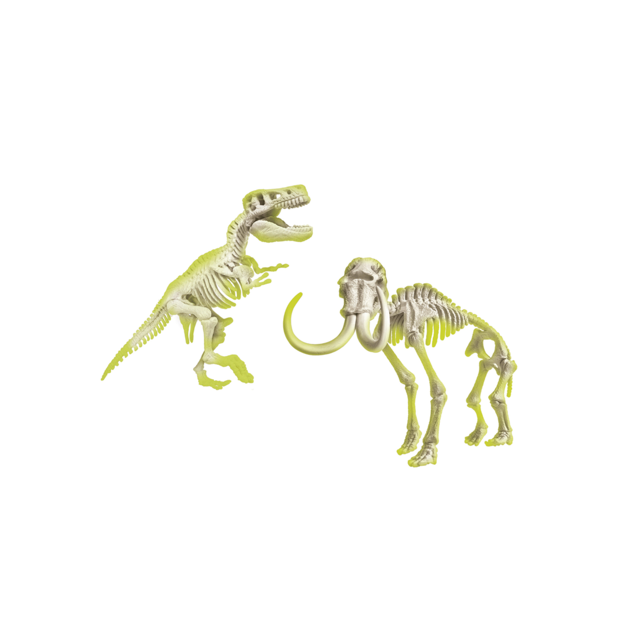 Clementoni scienza e gioco - t-rex + mammut glow in the dark - CLEMENTONI