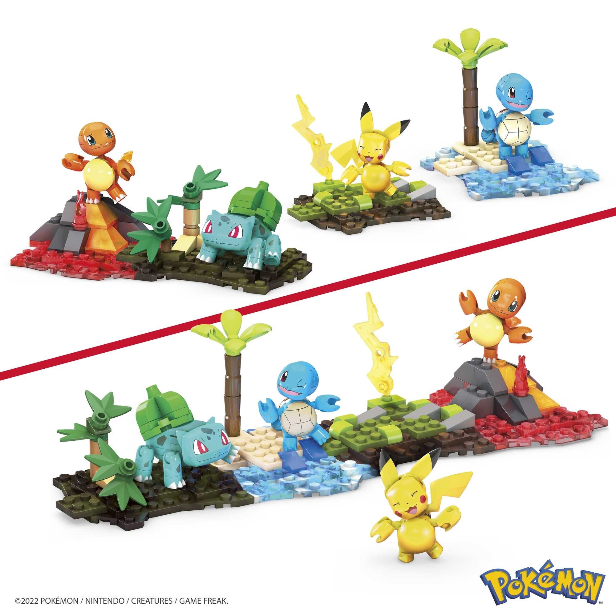 Mega pokémon - squadra di kanto, set da costruire con 130 pezzi e 4 personaggi pokémon inclusi - MEGA BLOCKS