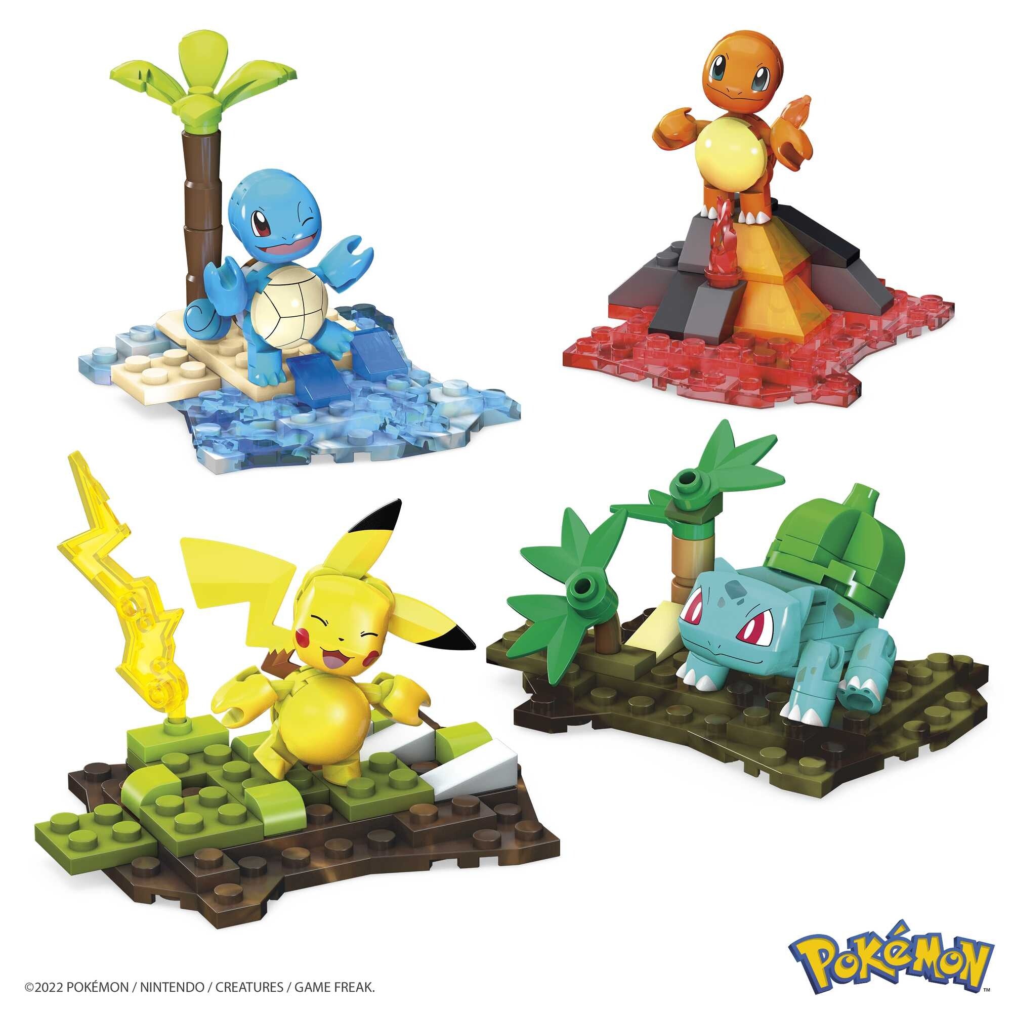 Mega pokémon - squadra di kanto, set da costruire con 130 pezzi e 4 personaggi pokémon inclusi - MEGA BLOCKS