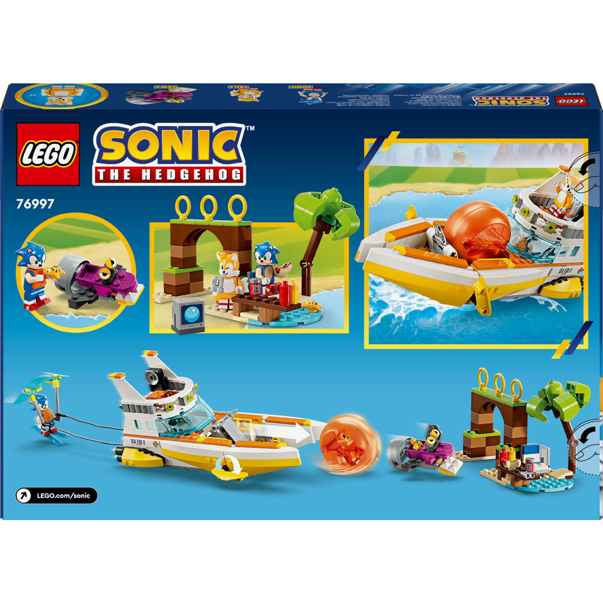 Lego sonic the hedgehog 76997 l’aeroscafo delle avventure di tails, barca giocattolo con 4 personaggi, giochi per bambini 8+ - Lego