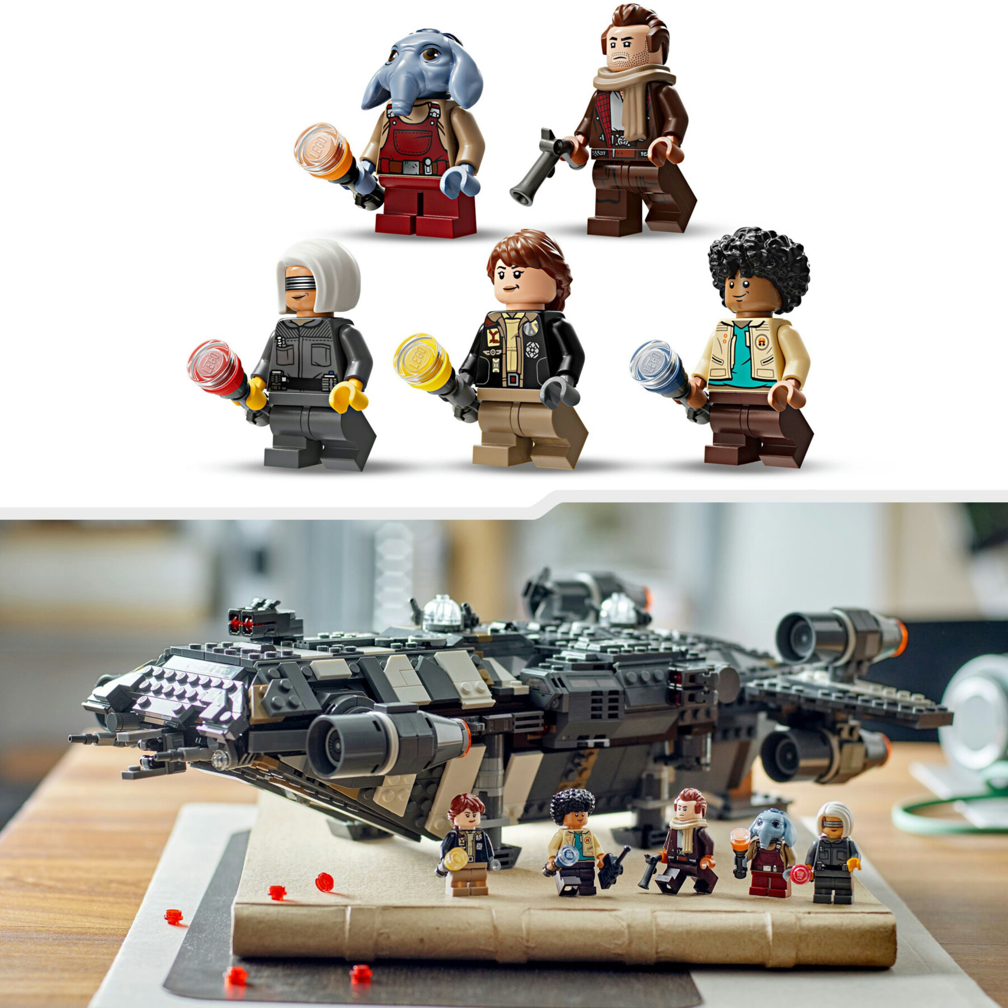 Lego star wars 75374 onyx cinder, astronave giocattolo dalla serie tv skeleton crew, giochi per bambini 10+ con 5 minifigure - LEGO DREAMZZZ