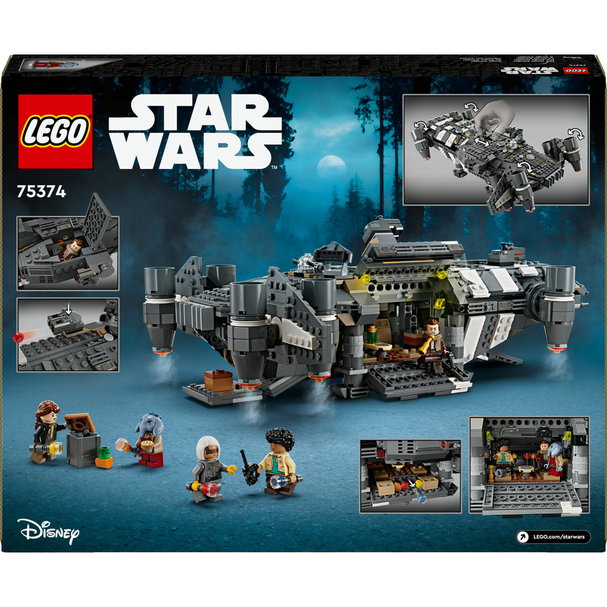 Lego star wars 75374 onyx cinder, astronave giocattolo dalla serie tv skeleton crew, giochi per bambini 10+ con 5 minifigure - LEGO DREAMZZZ