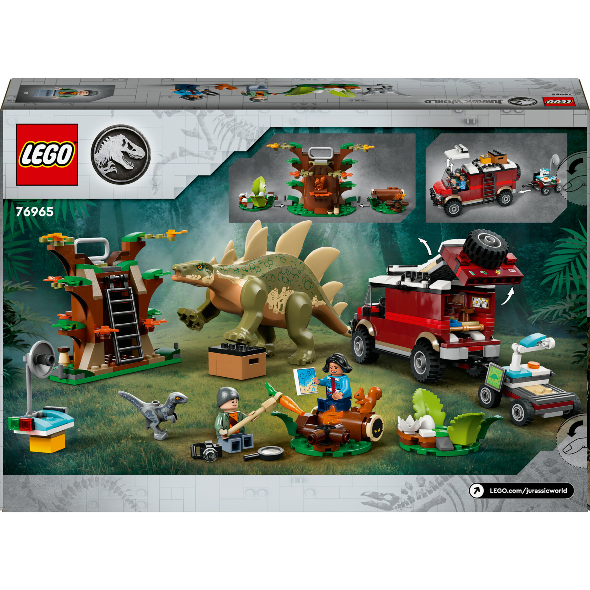 Lego jurassic world 76965 missione dinosauro: scoperta dello stegosauro, giocattolo con dinosauri e fuoristrada per bambini 6+ - LEGO JURASSIC PARK/W