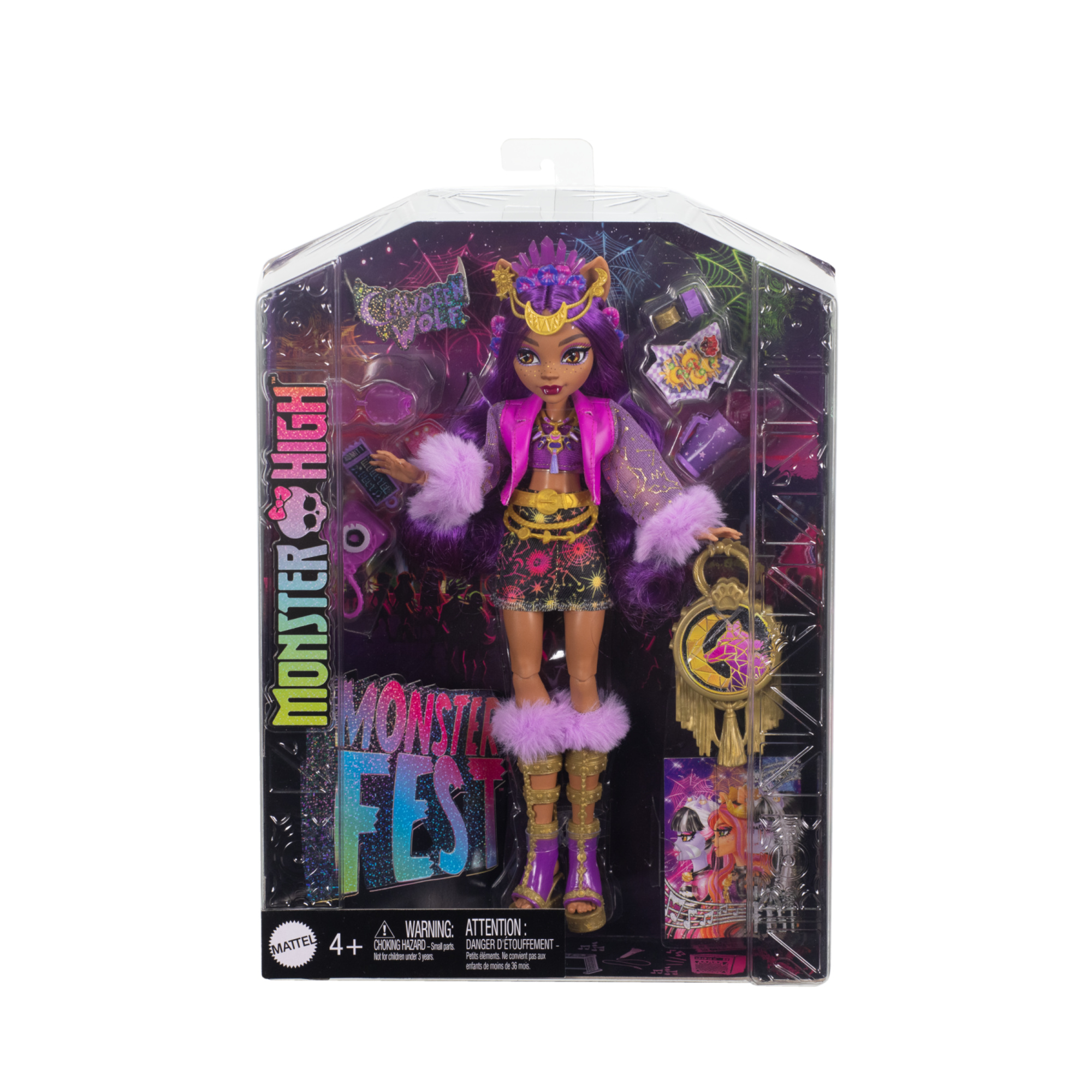 Monster high - clawdeen wolf monster fest, bambola con outfit glamour e accessori a tema festival musicale inclusi - Monster High