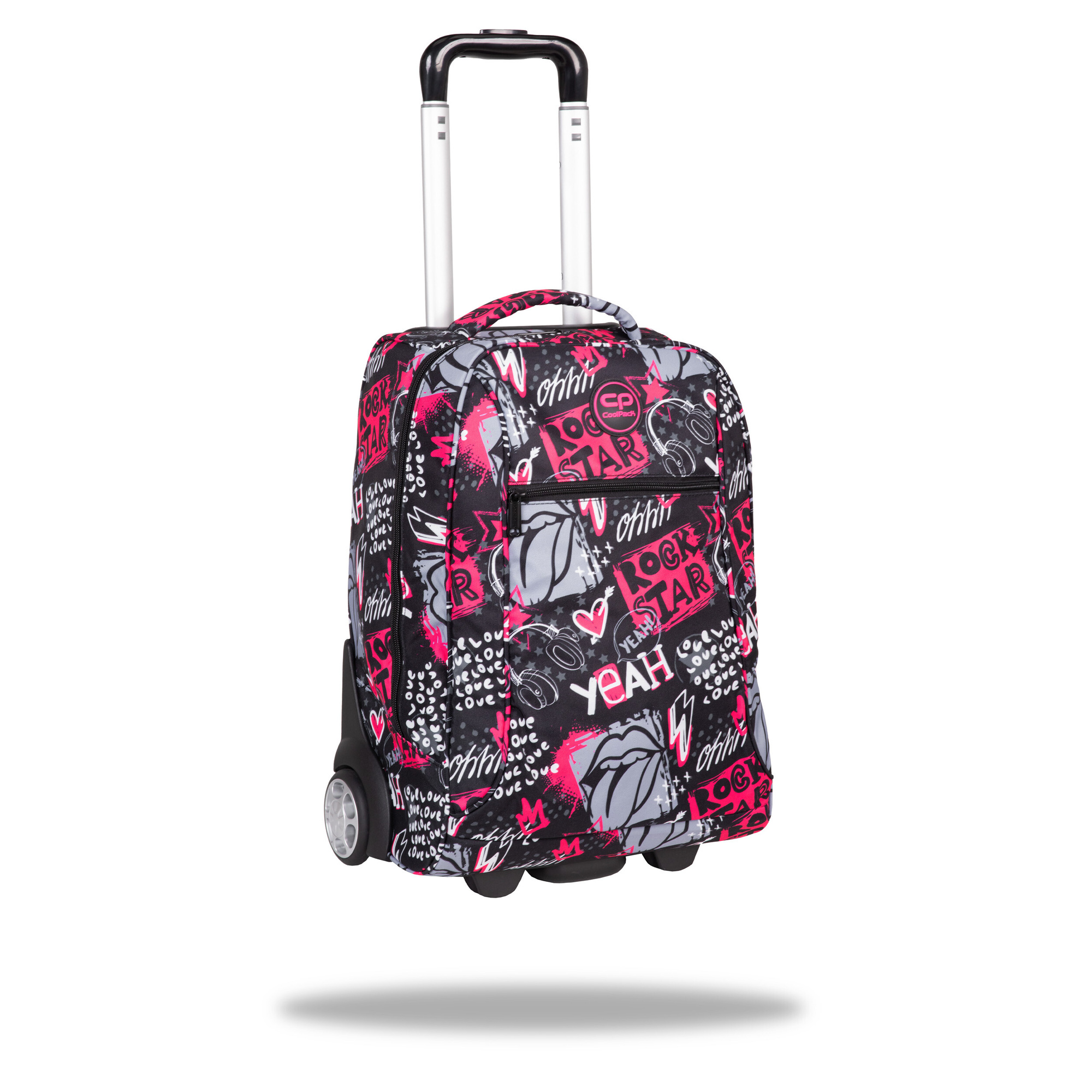 Trolley scuola coolpack voyager rock star: grande comparto, doppia asta, waterproof - Coolpack