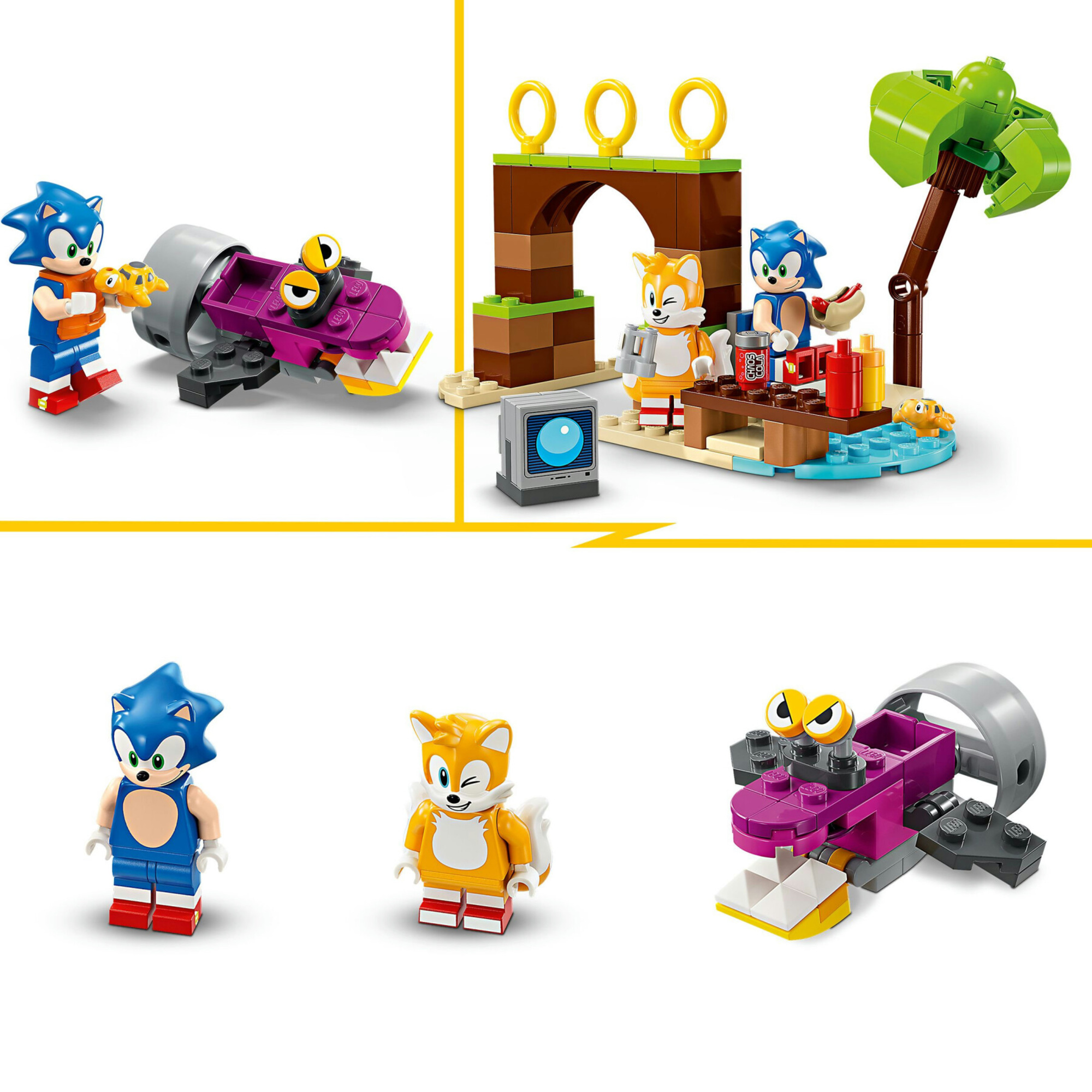 Lego sonic the hedgehog 76997 l’aeroscafo delle avventure di tails, barca giocattolo con 4 personaggi, giochi per bambini 8+ - Lego