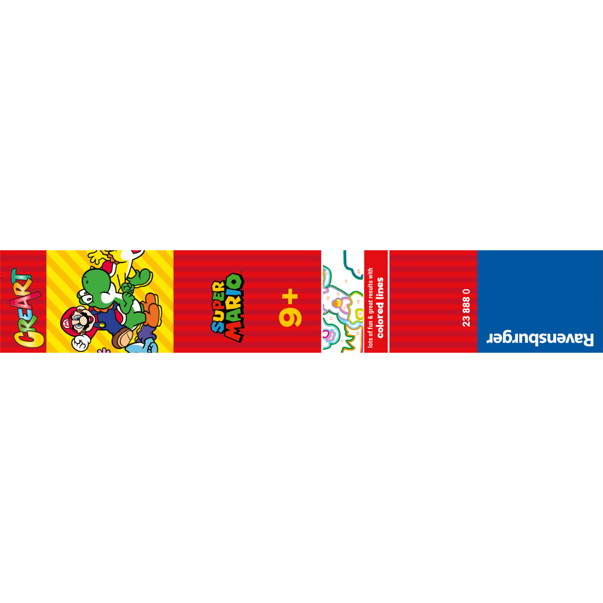 Ravensburger creart serie d: kit pittura numeri super mario per bambini 9+, con tavola, pennello, colori e accessori - CREART