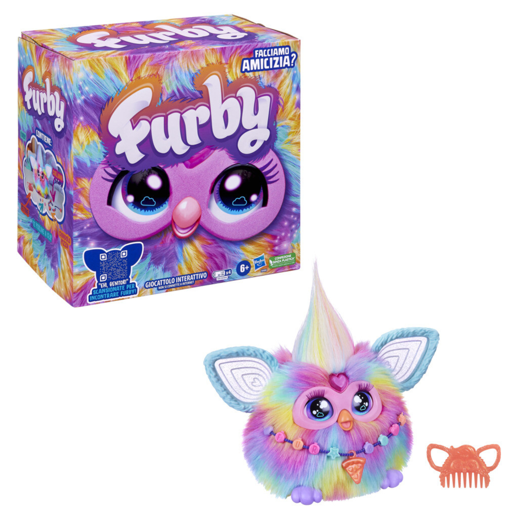 Furby arcobaleno, giocattolo di peluche interattivo - FURBY