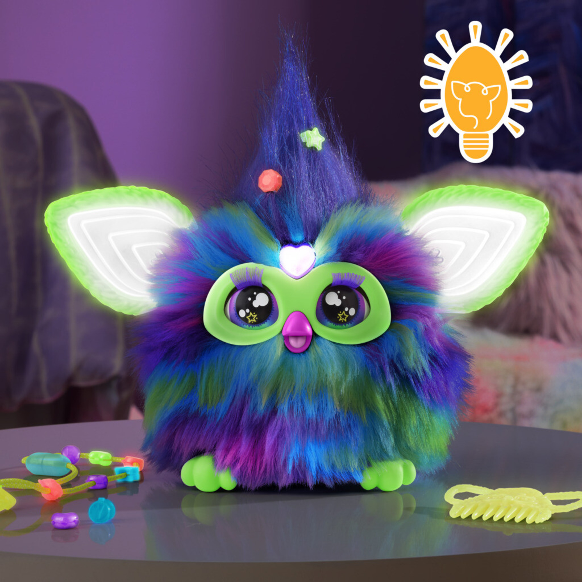 Furby aurora furborealis, si illumina al buio, giocattolo di peluche interattivo - FURBY