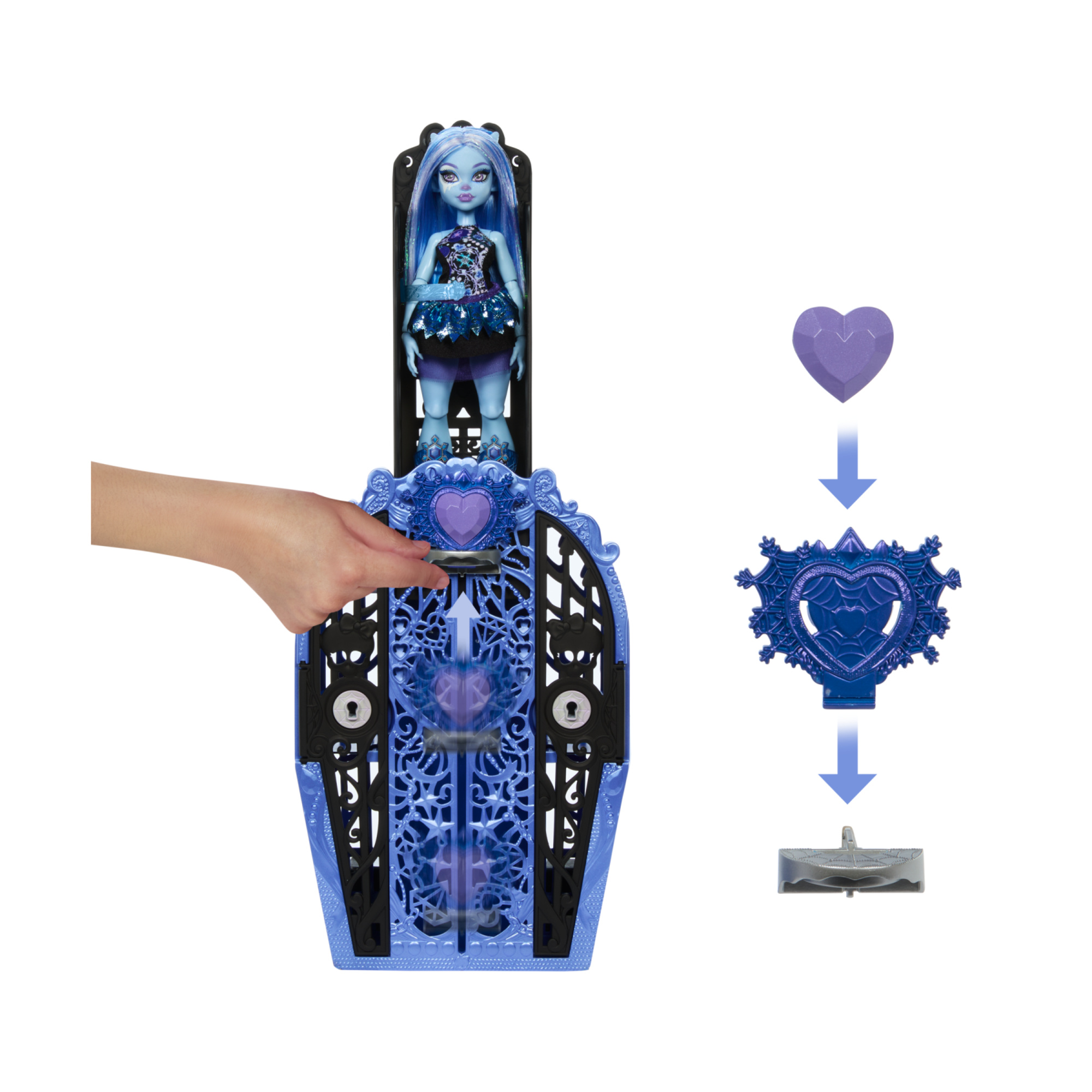 Monster high segreti da brivido - abbey bominable misteri mostruosi, set con bambola e guardaroba, 19 accessori e vestiti a sorpresa inclusi - Monster High