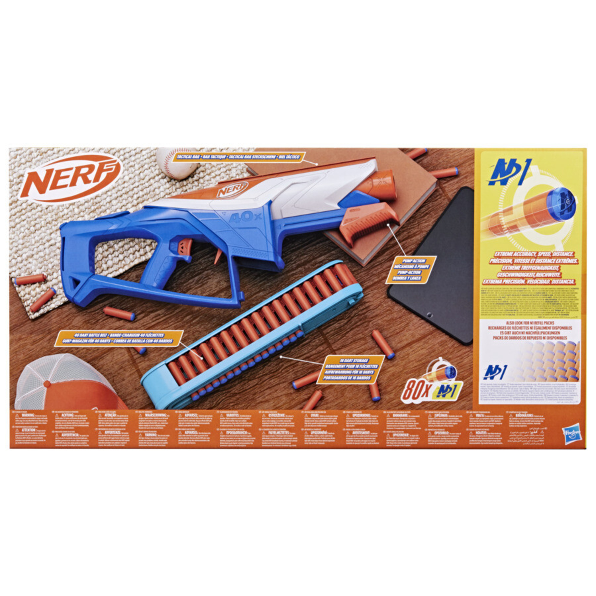 Nerf n-series, infinite, blaster con 80 dardi nerf n1, catena da battaglia da 40 dardi, giocattoli per bambini e bambine dagli 8 anni in su - NERF