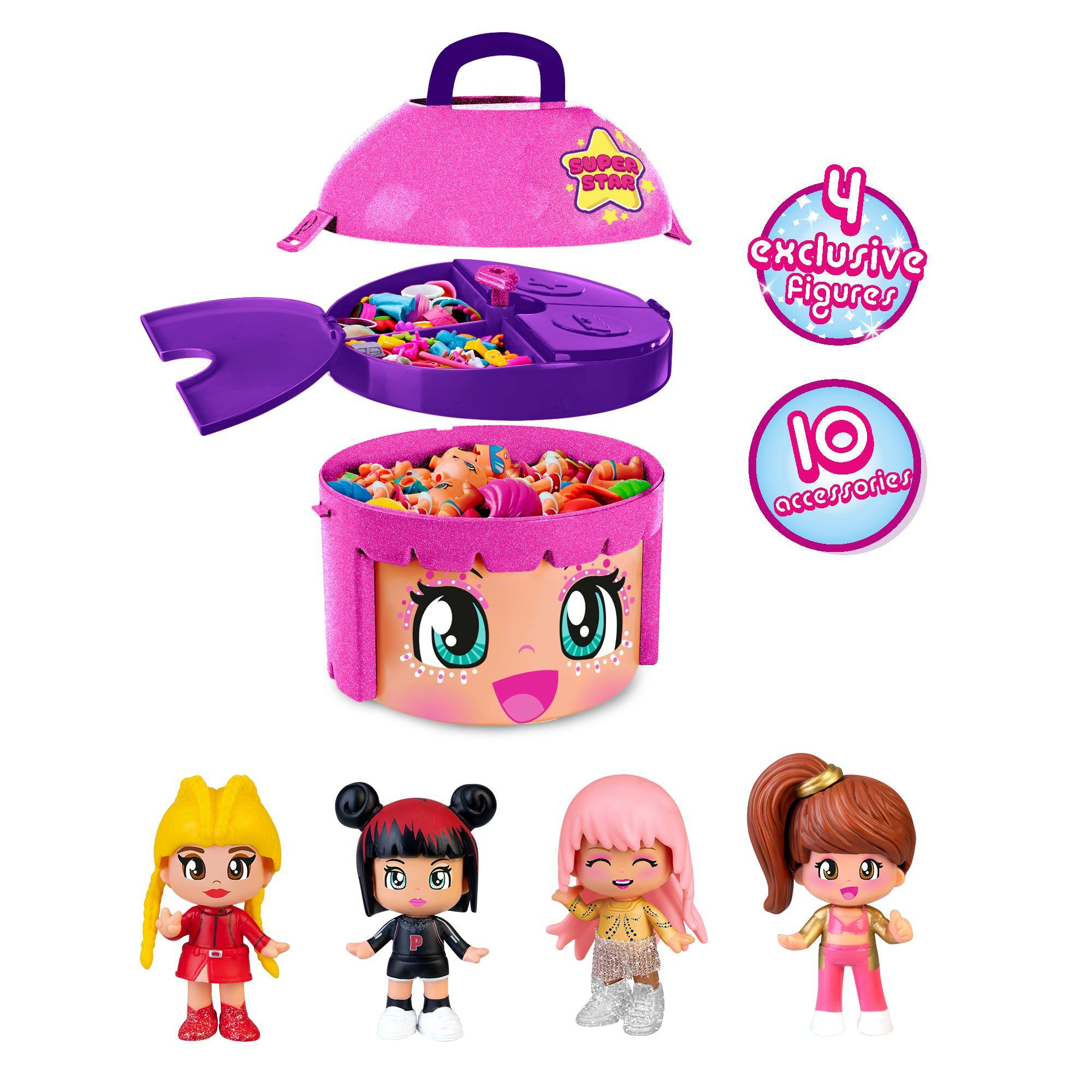 Pinypon super star, contenitore con 4 personaggi pinypon esclusivi, per bambine/i dai 4 anni - PINYPON