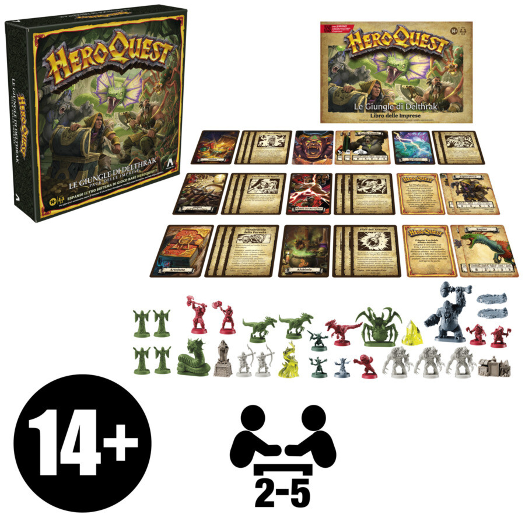 Avalon hill, heroquest, pack delle imprese le giungle di delthrak, per giocare è necessario avere il sistema di gioco base heroquest - HASBRO GAMING