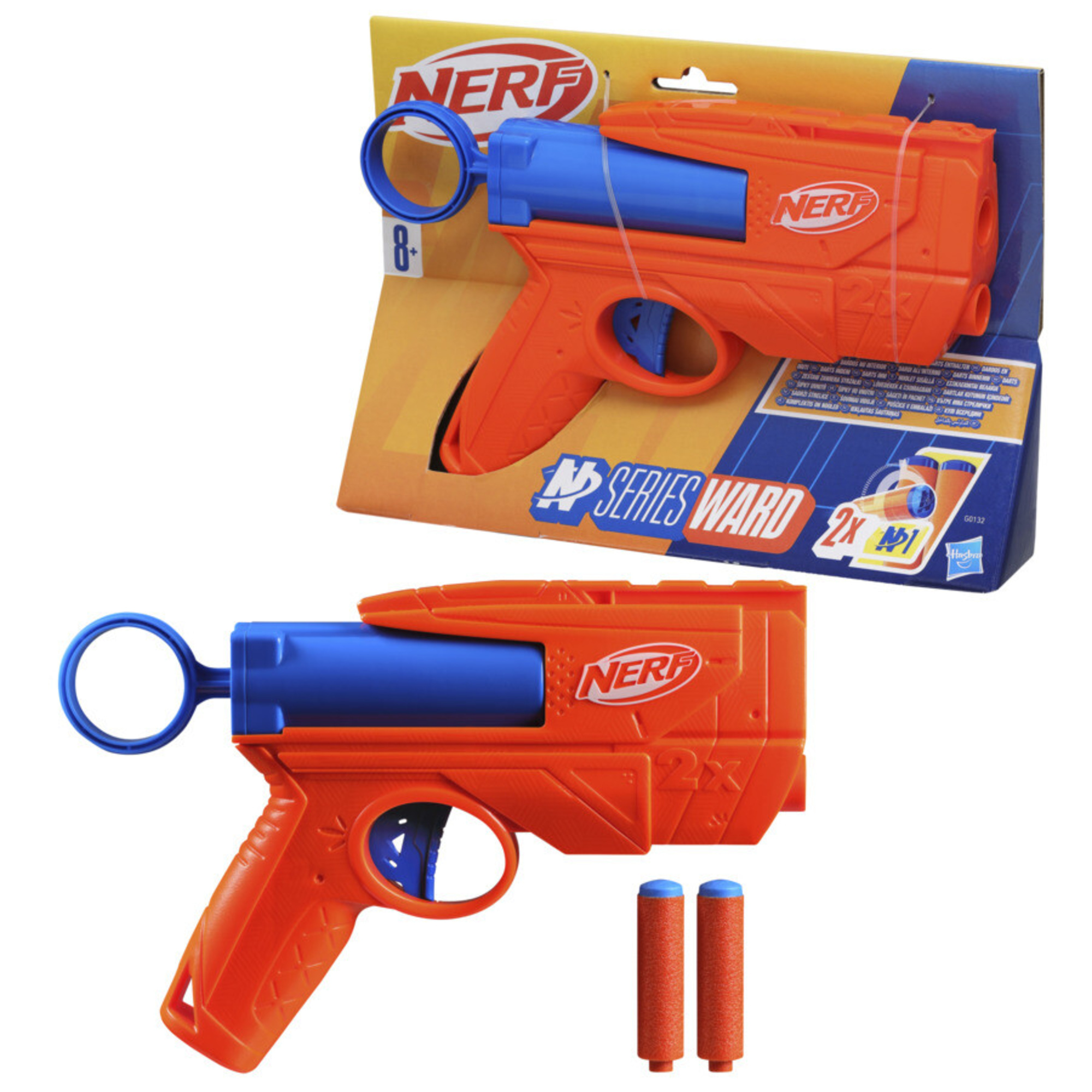 Nerf n-series - ward, blaster con 2 dardi nerf n1, giocattoli per bambini e bambine dagli 8 anni in su - NERF