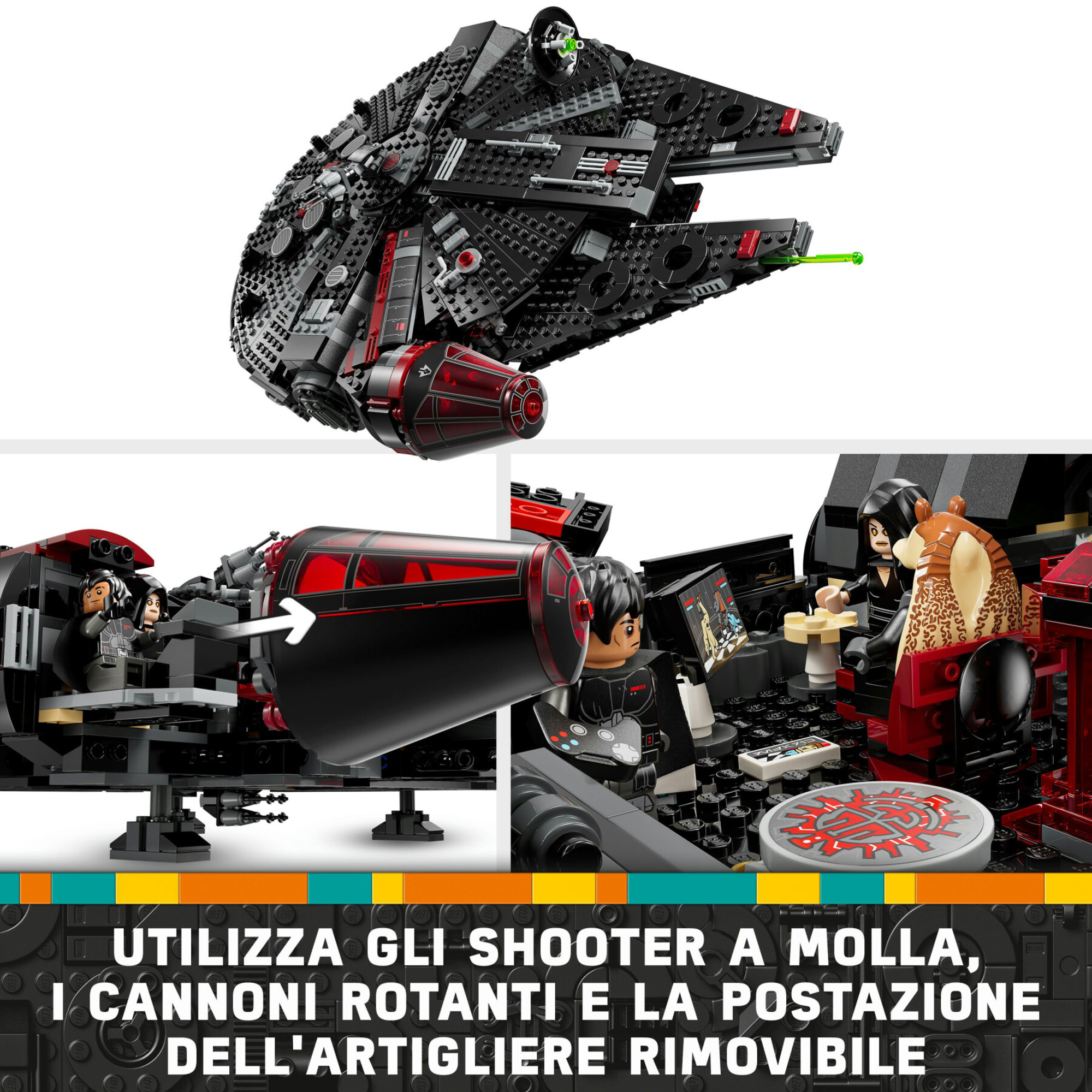 Lego star wars 75389 dark falcon, astronave giocattolo da costruire, versione oscura del millennium falcon, giochi bambini 10+ - LEGO® Star Wars™