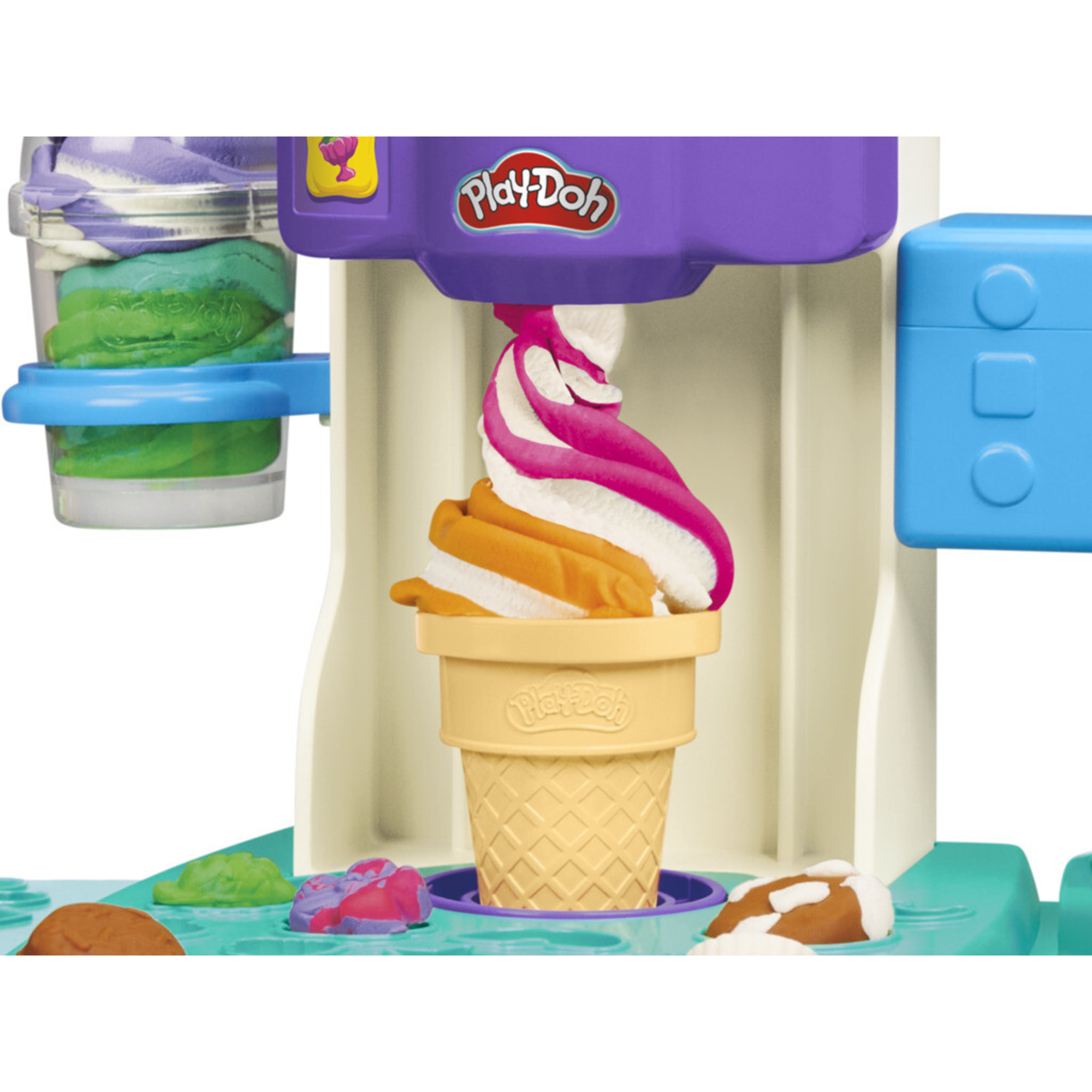 Play-doh - gelateria arcobaleno, playset con accessori e vasetti per creare gelati - PLAY-DOH