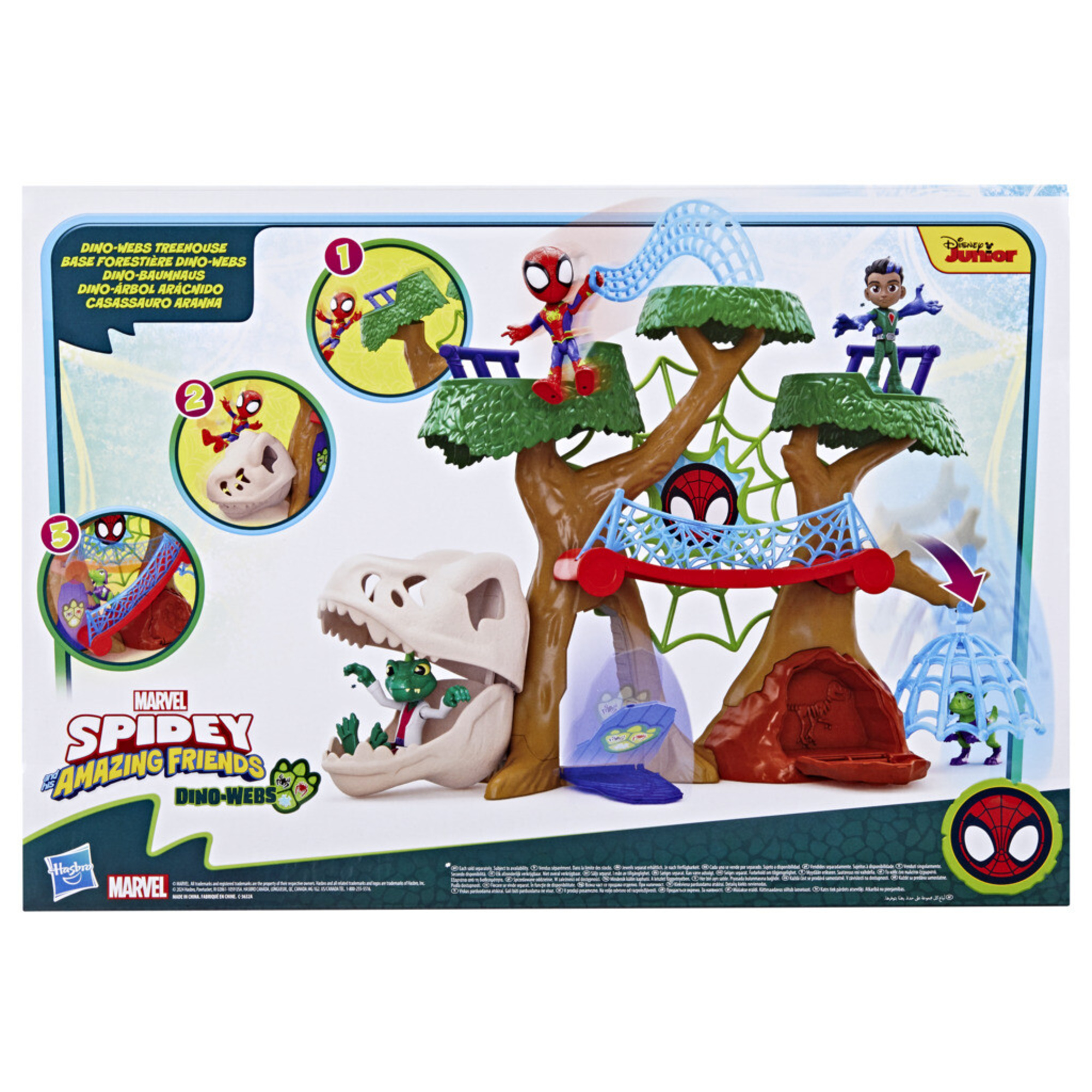 Hasbro marvel spidey e i suoi fantastici amici, la casa sull'albero di spidey, playset con action figure dino-webs - SPIDEY