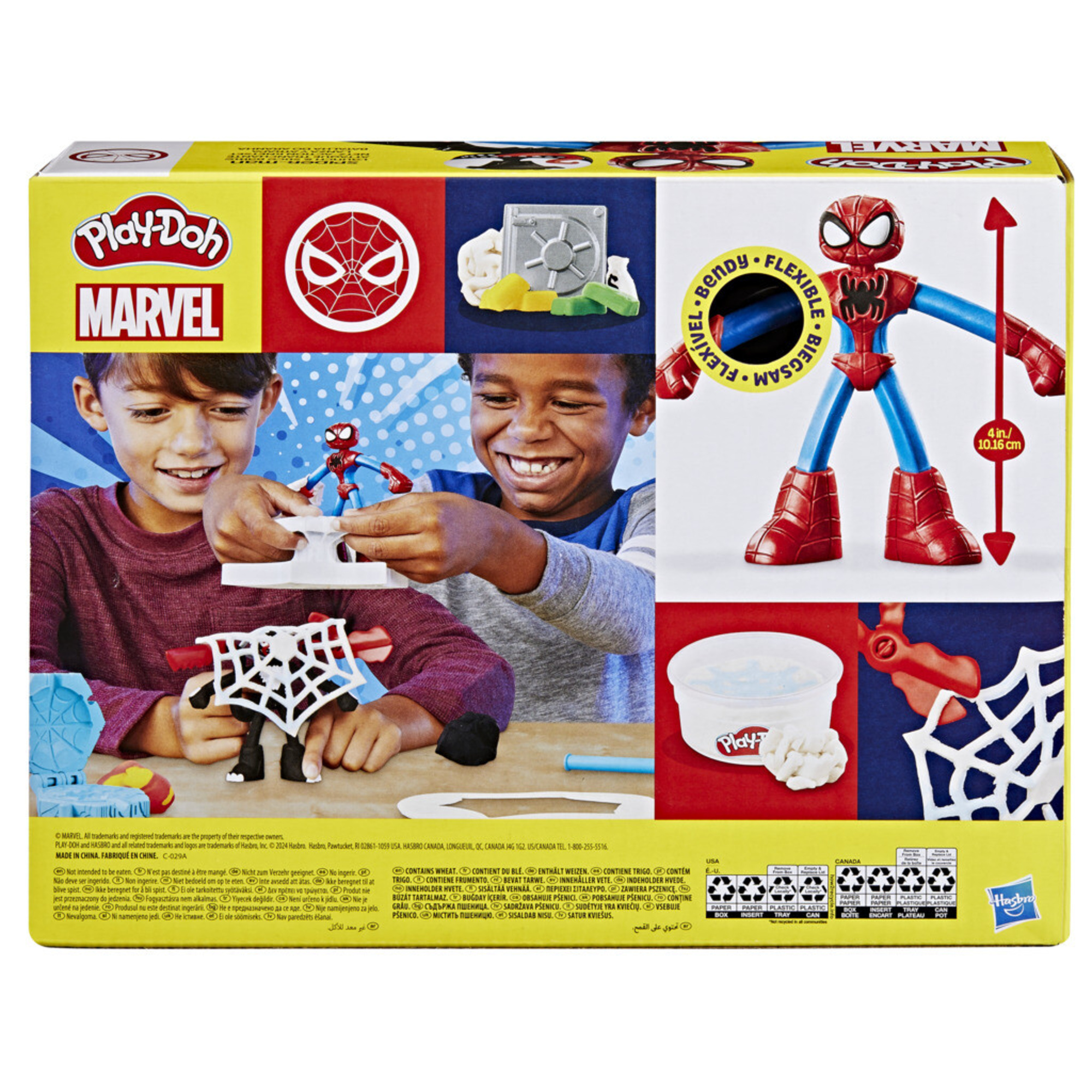 Play-doh marvel - spider-man launch & slice battle, set da gioco lancia e taglia di spider-man - PLAY-DOH