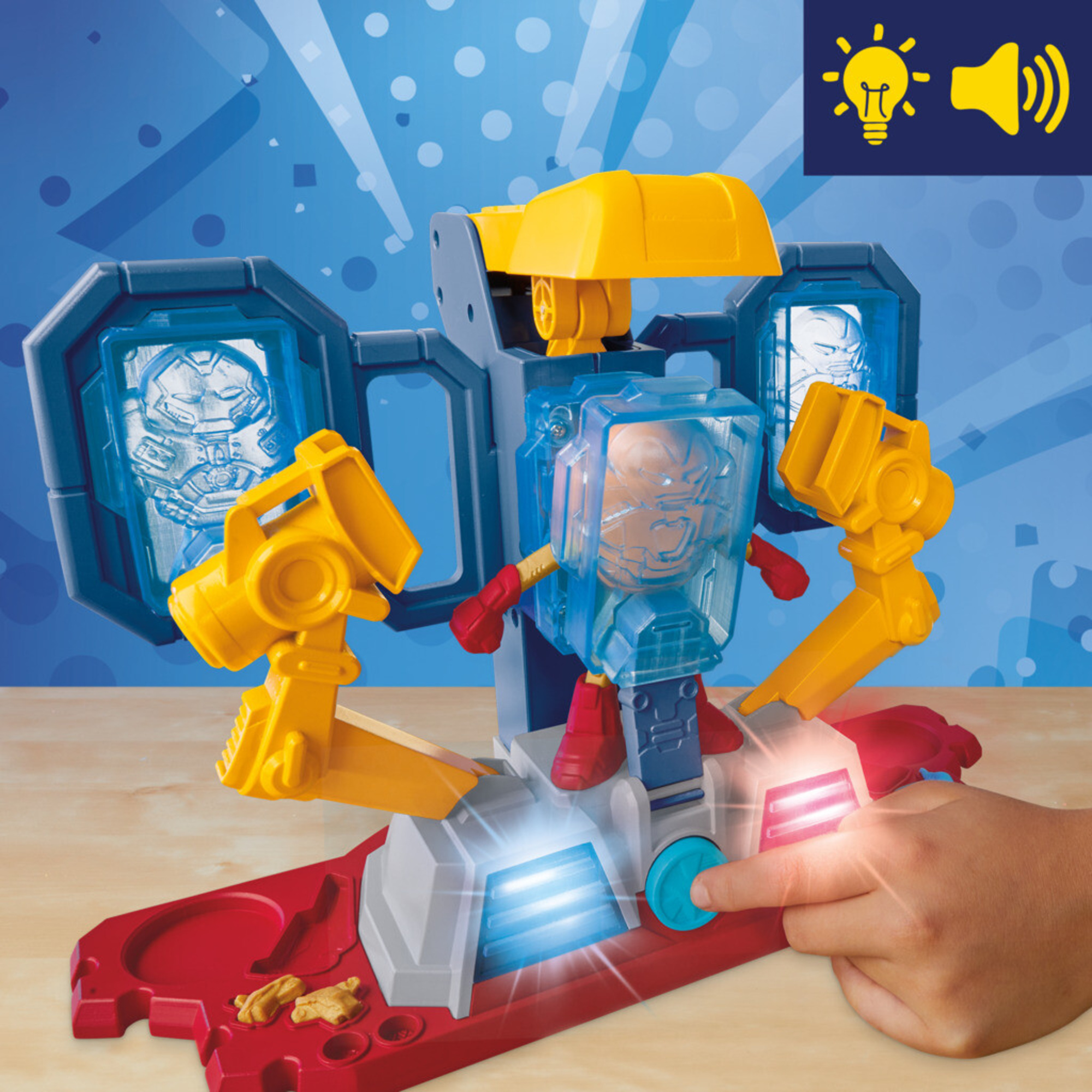 Play-doh marvel - iron man armor maker lab, set da gioco laboratorio delle armature di iron man - PLAY-DOH