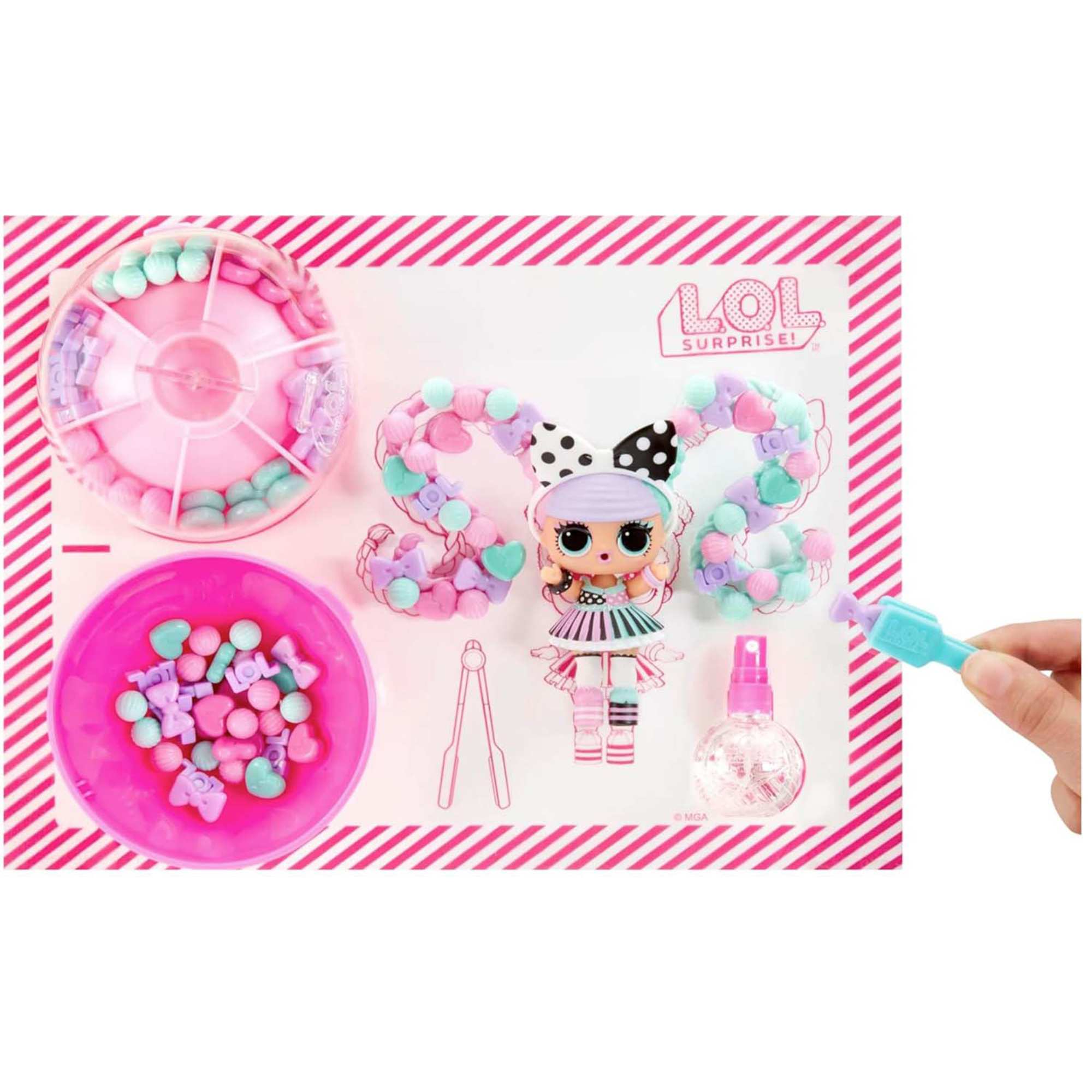 Lol surprise hair beads tots con oltre 60 perline per capelli, bambola da collezione, acconciature fai da te, bambola con perline per capelli - LOL