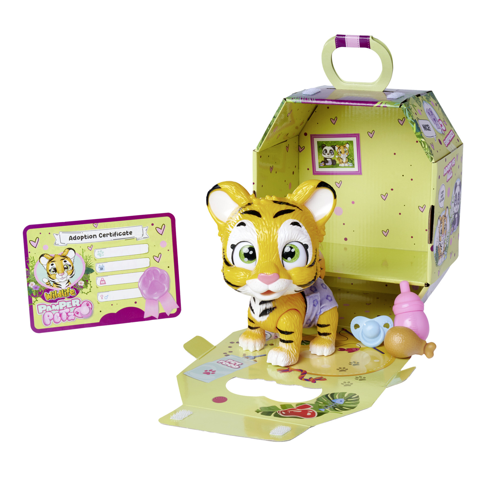 Pamper petz tigre con accessori da adottare e coccolare - simpatico cucciolo di tigre con funzioni interattive - 