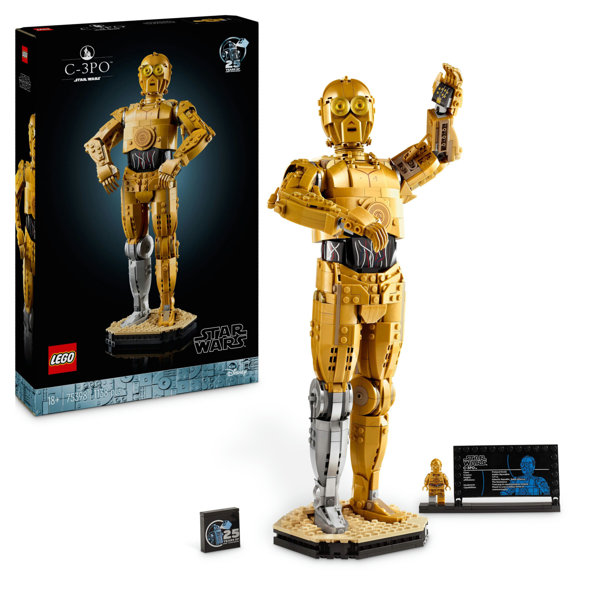 Lego star wars 75398 c-3po, modellino di droide da costruire per adulti da collezione, idea regalo per uomo, donna, lui o lei - LEGO® Star Wars™