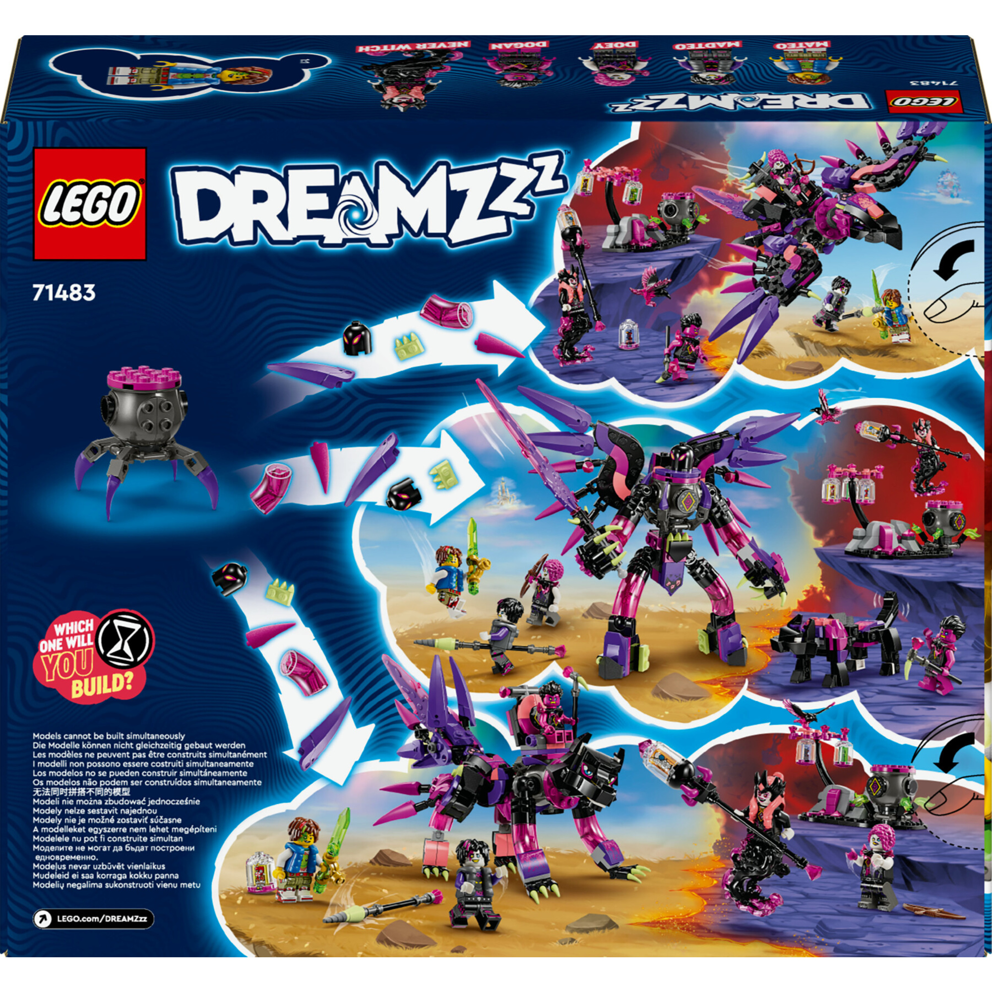 Lego dreamzzz 71483 le creature da incubo della mai-strega con minifigure e animali giocattolo, giochi creativi per bambini 9+ - LEGO DREAMZZZ