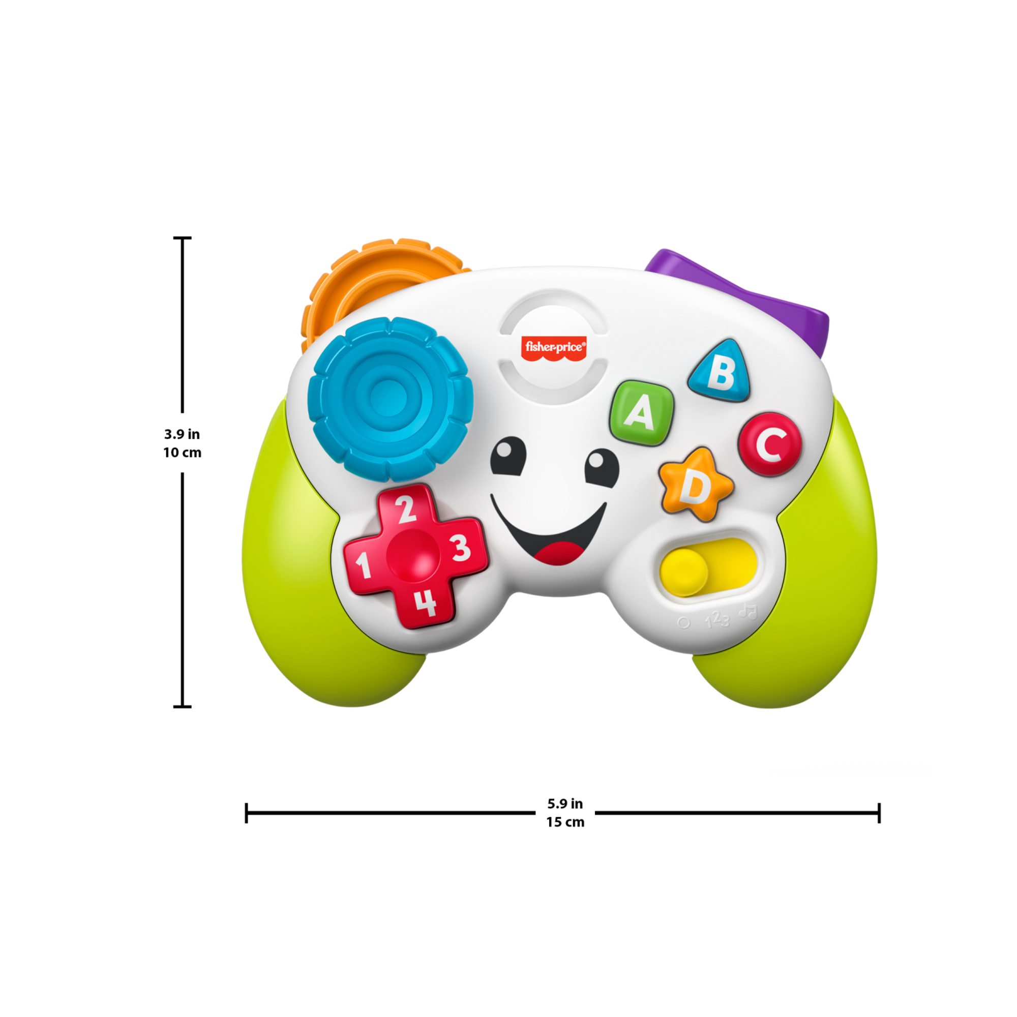 Fisher-price - controller gioca & impara, con due modalità "videogioco" e tanti pulsanti con luci e suoni - 