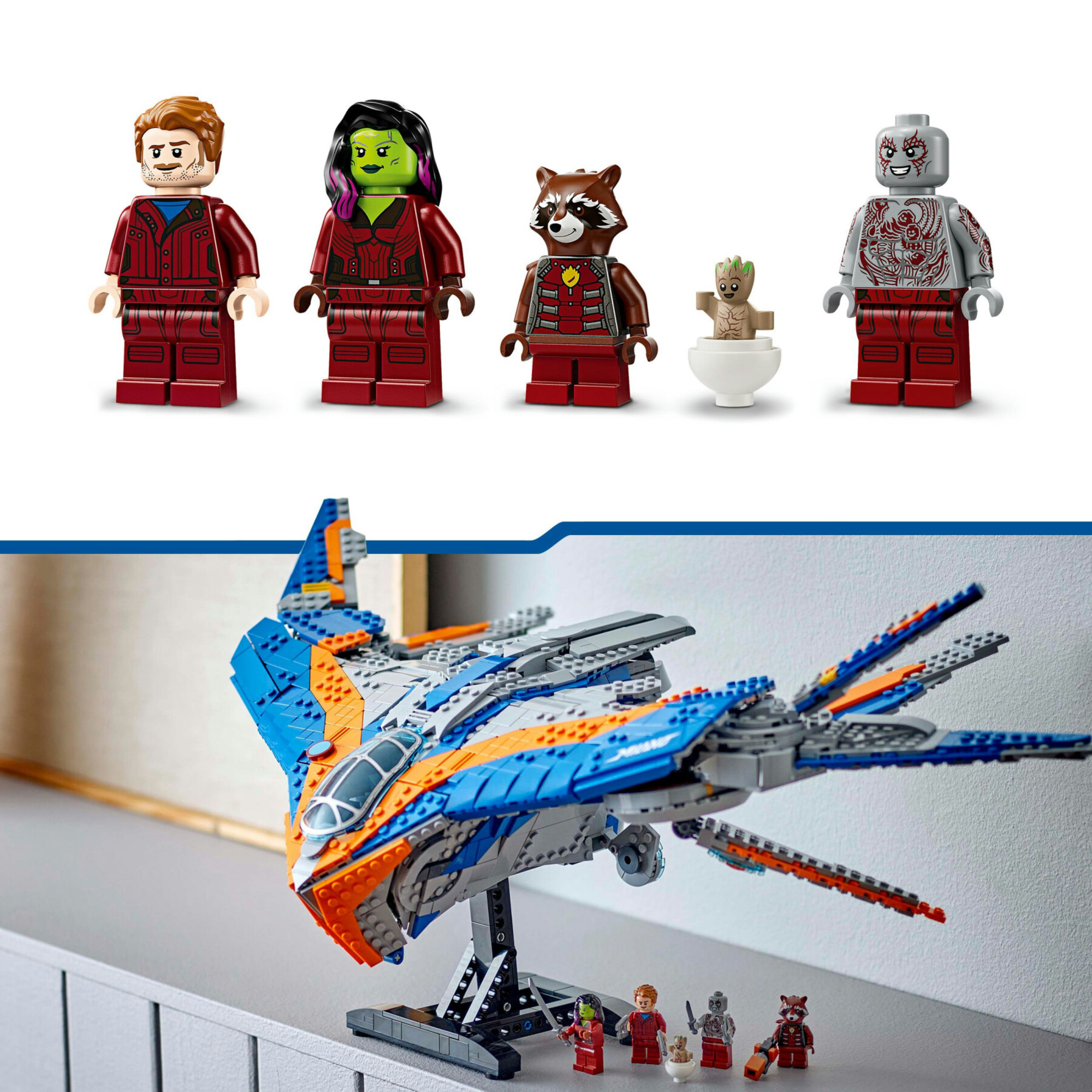 Lego marvel 76286 guardiani della galassia: milano, astronave giocattolo con 4 supereroi, regalo per bambini 12+ da collezione - Lego