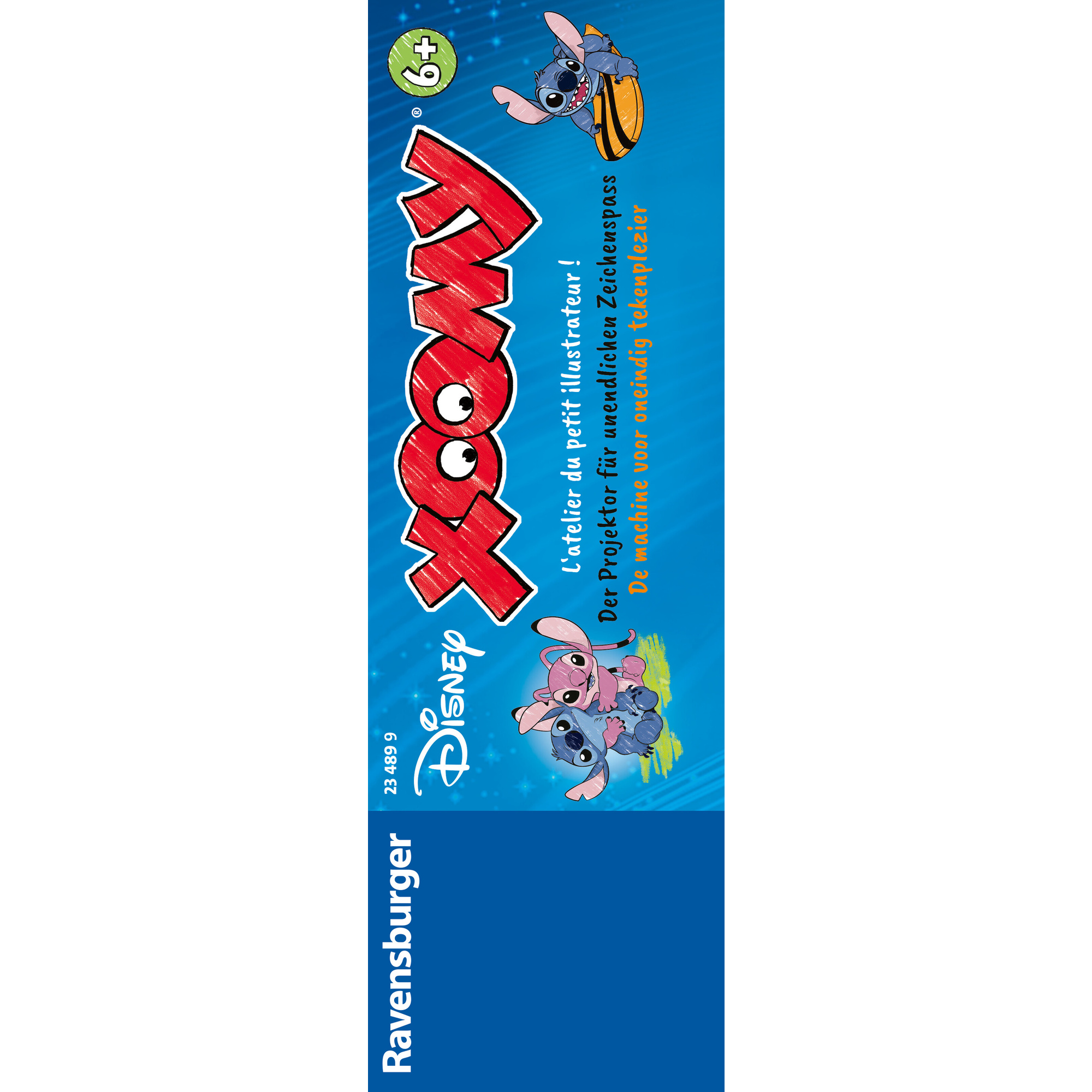 Ravensburger xoomy maxi disney stitch: tavolo a4 con proiettore luminoso e 300 motivi in 72 pellicole. gioco creativo per bimbi 6+. - Disney Stitch