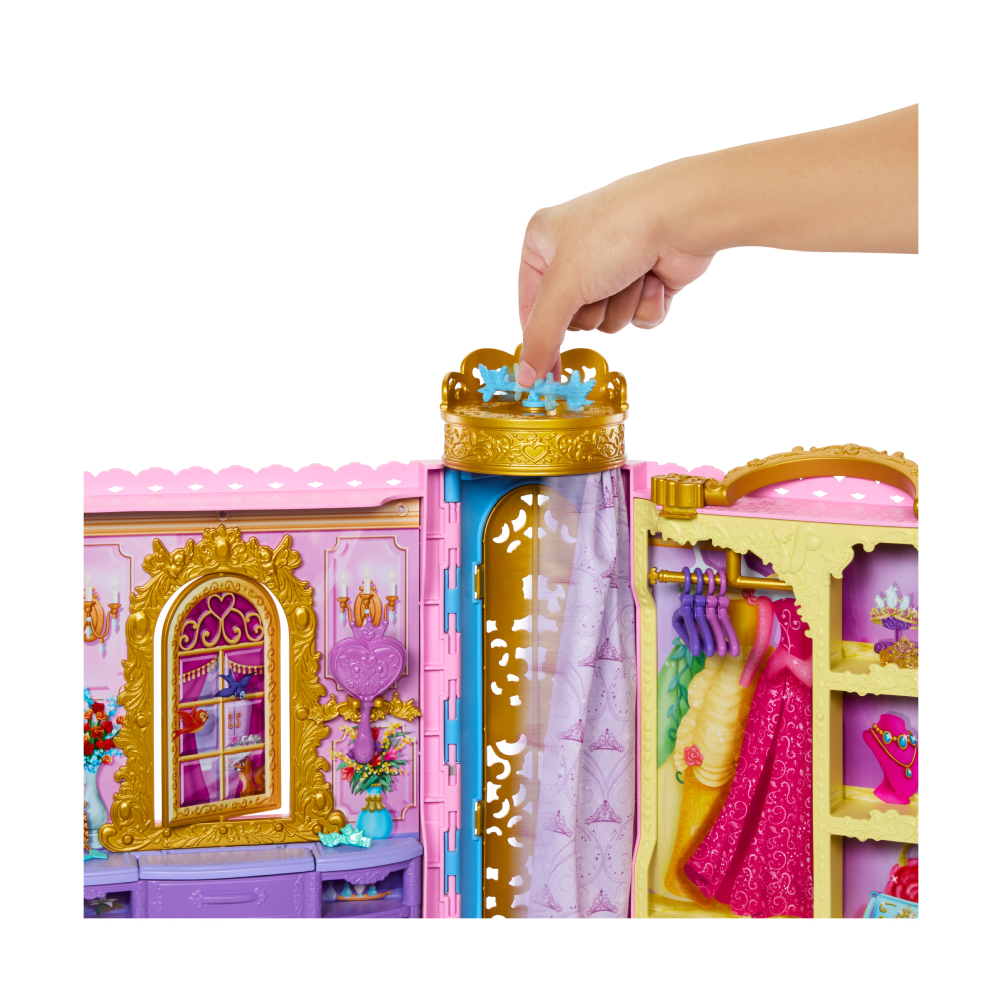 Disney princess - guardaroba da favola, playset armadio apribile fino a 60cm con 2 abiti e 25 accessori - DISNEY PRINCESS, NO BRAND