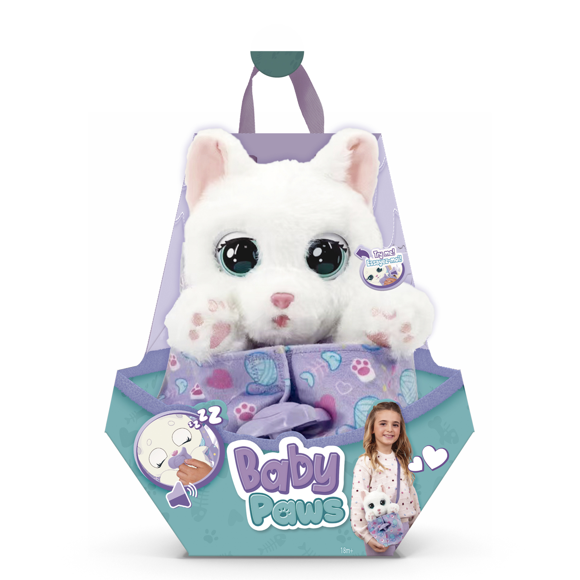 Baby paws gattino, peluche bebè con suoni che adora dormire, andare a passeggio con te - BABY PAWS