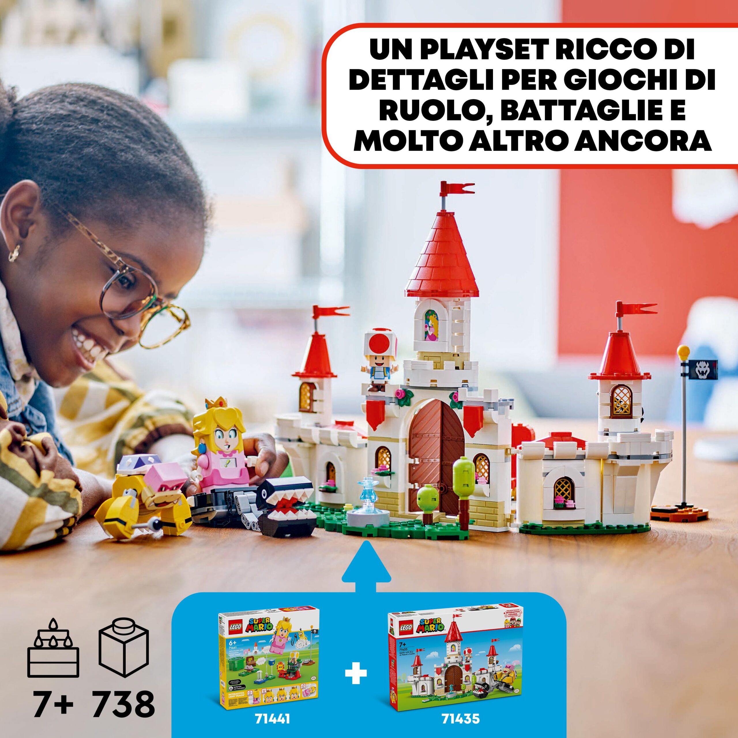 Lego super mario 71435 battaglia con roy al castello di peach giocattolo con personaggi nintendo, giochi per bambini 7+ - LEGO® Super Mario™